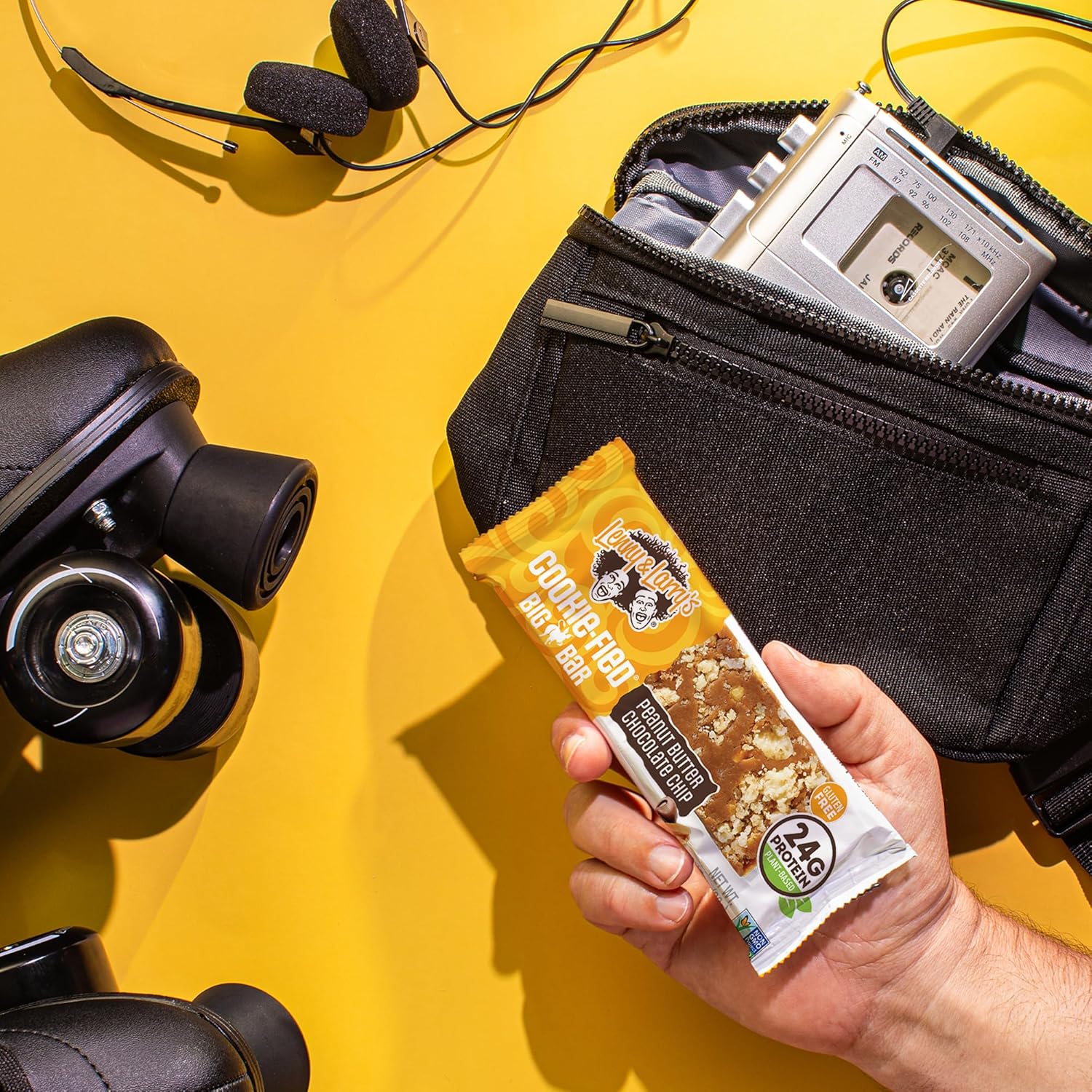 Lenny & Larry's Cookie-fied BIG BAR u2013 Peanut Butter Chocolate Chip Vegan Protein Bars 12x90g u2013 Healthy Snacks, 24g Plant Protein & 10g Prebiotic Fiber u2013 Gluten free Power Bar, Keto Friendly & Vegan - Image 3