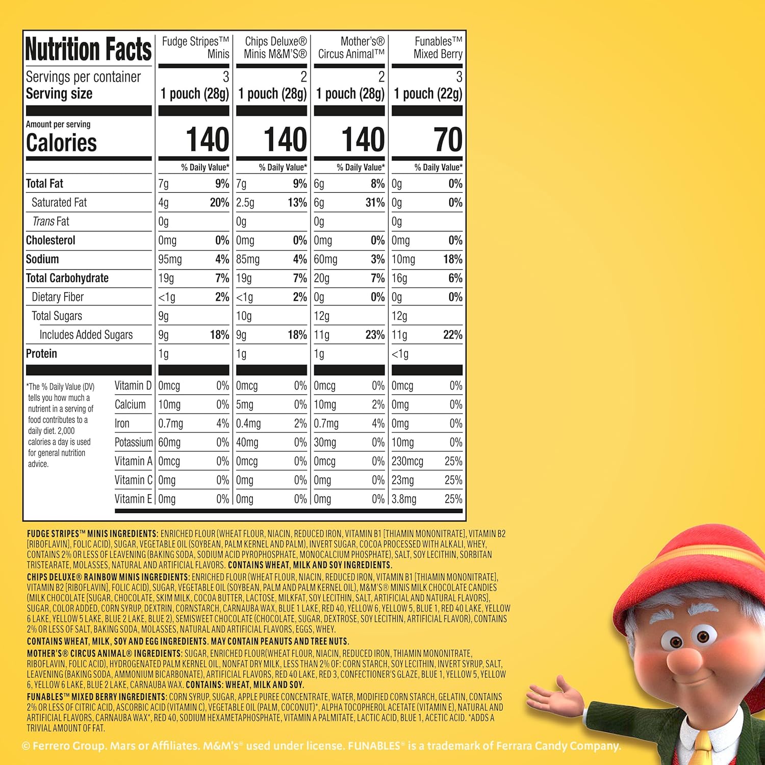 Keebler Sweet Treat Variety Pack, 10-Count Box, Includes Chips Deluxe, Funables, Fudge Stripes, and Mother's Circus Animal Cookies, 9.4 oz