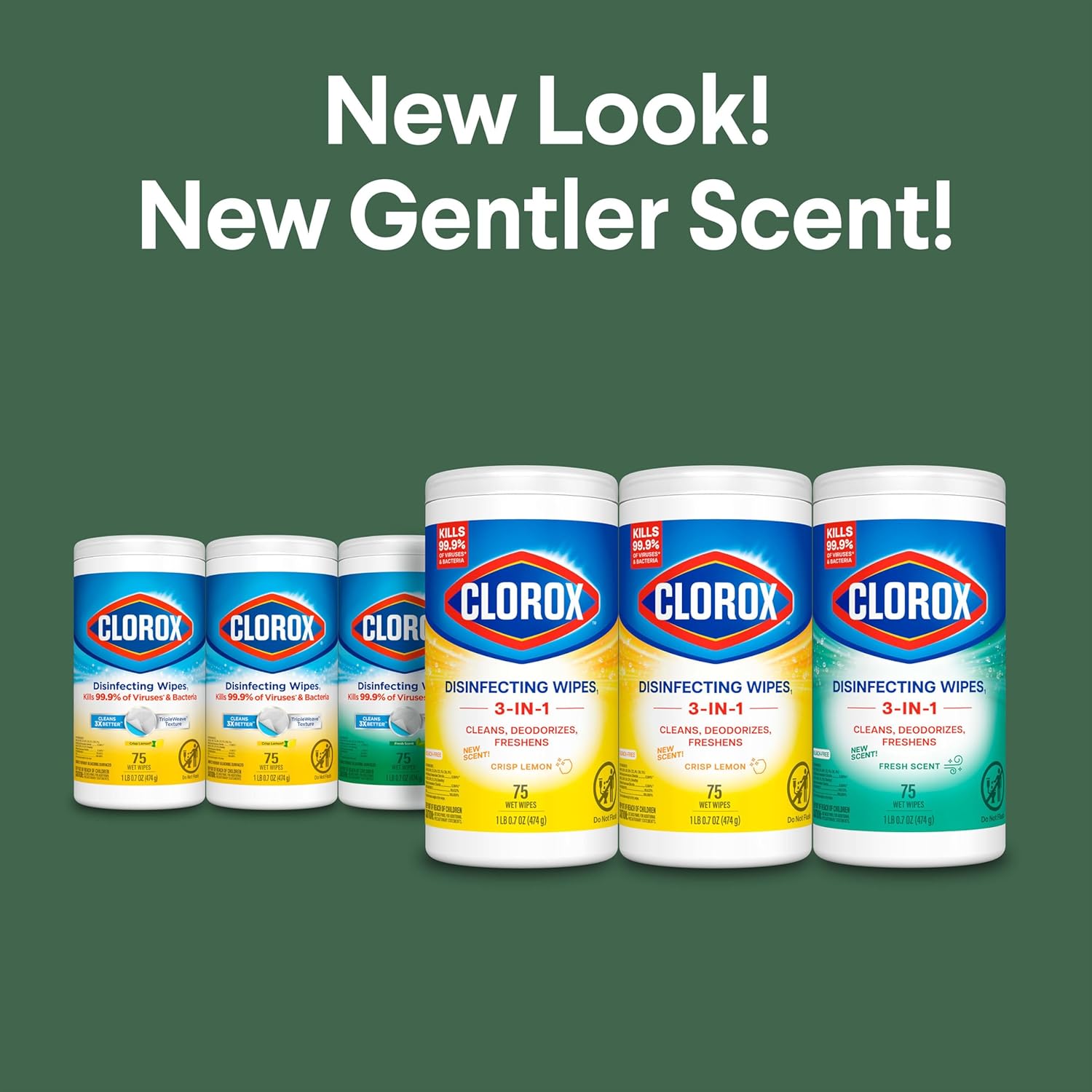 Clorox Disinfecting Cleaning Wipes Variety Pack, 75 Count Each, Pack of 3 (Package May Vary)