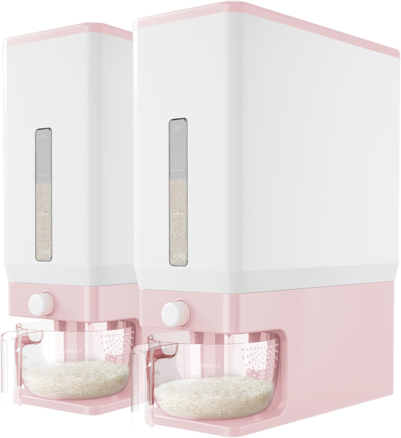 Lifewit Rice Dispenser 25 Lbs(11.3kg), Rice Storage Container Sealed Moisture Proof with Measuring Cup for Kitchen Pantry Household, BPA-Free, 1 Pack Grey - Image 8