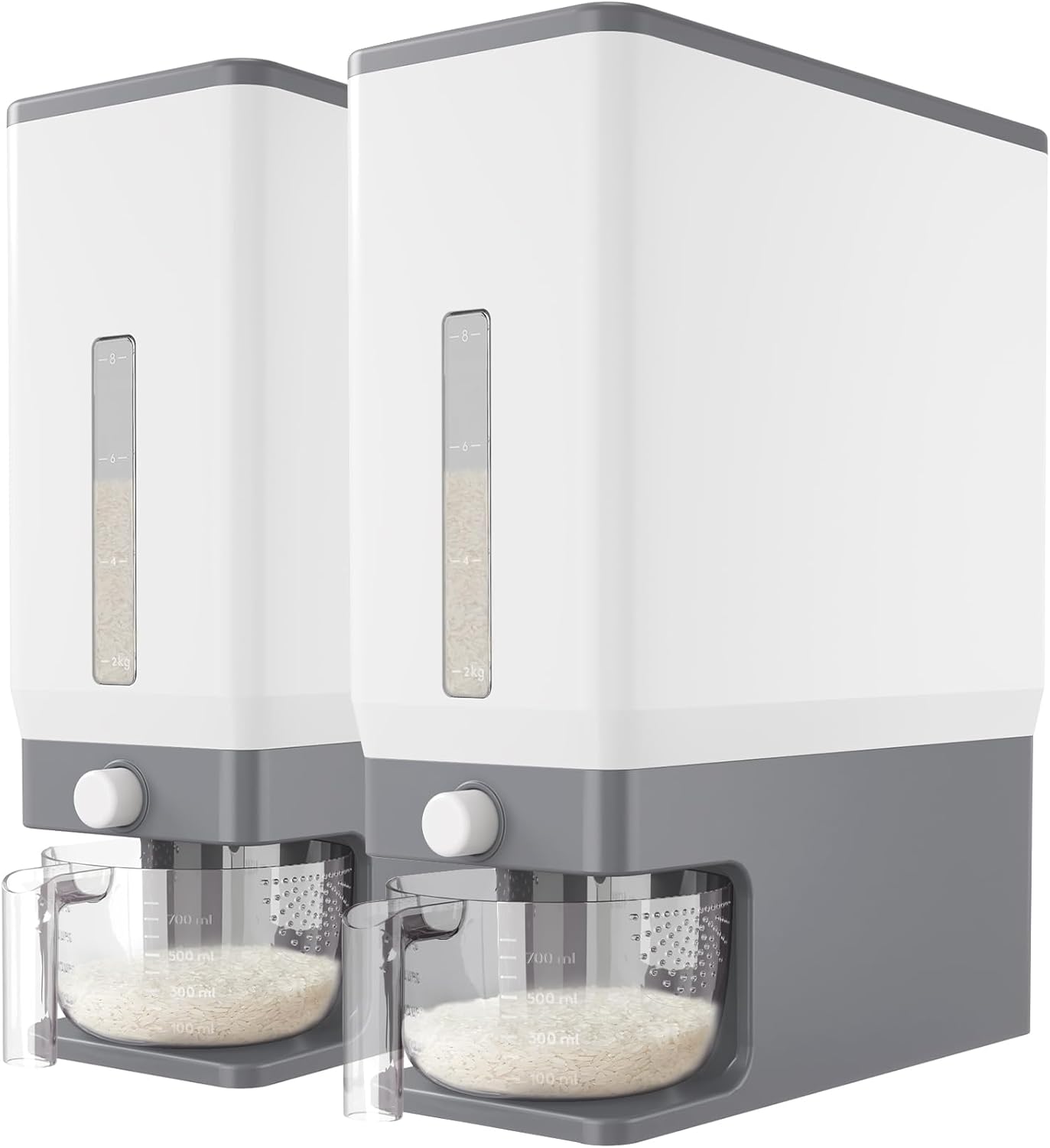 Lifewit Rice Dispenser 25 Lbs(11.3kg), Rice Storage Container Sealed Moisture Proof with Measuring Cup for Kitchen Pantry Household, BPA-Free, 1 Pack Grey - Image 9