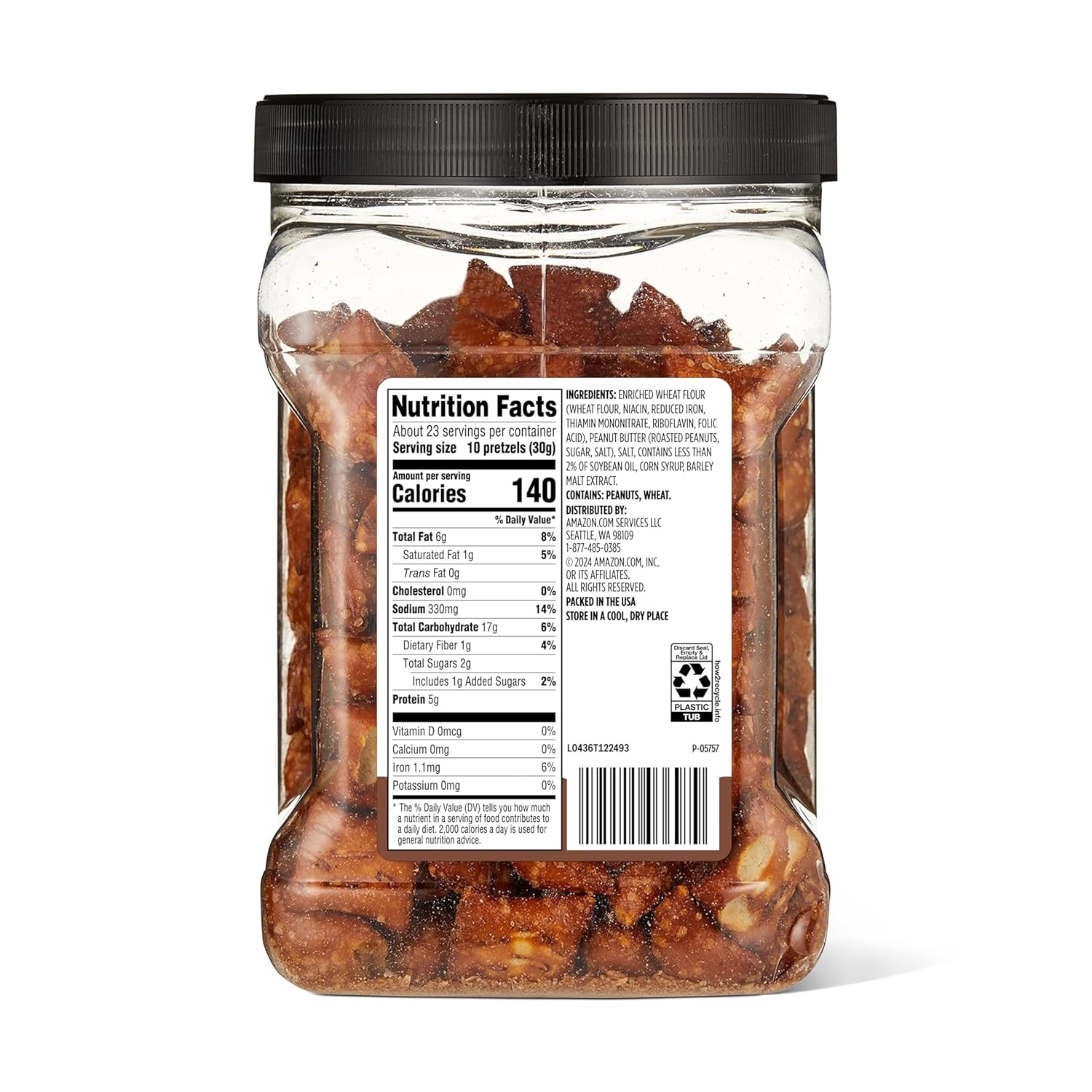 Amazon Grocery, Peanut Butter Filled Pretzels, 24 Oz (Previously Amazon Fresh, Packaging May Vary)