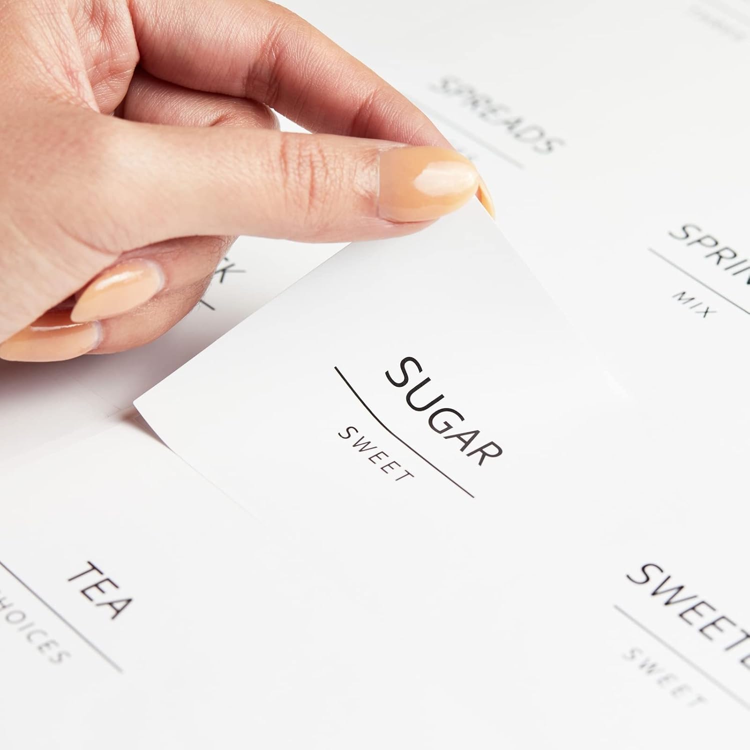 Talented Kitchen Pantry Labels for Containers - 144 Matte Vinyl Stickers, 2.5 x 2.5 in, Black on White, Water Resistant - Food Labels & Ingredient Stickers for Spice Jars & Baking Organization - Image 6