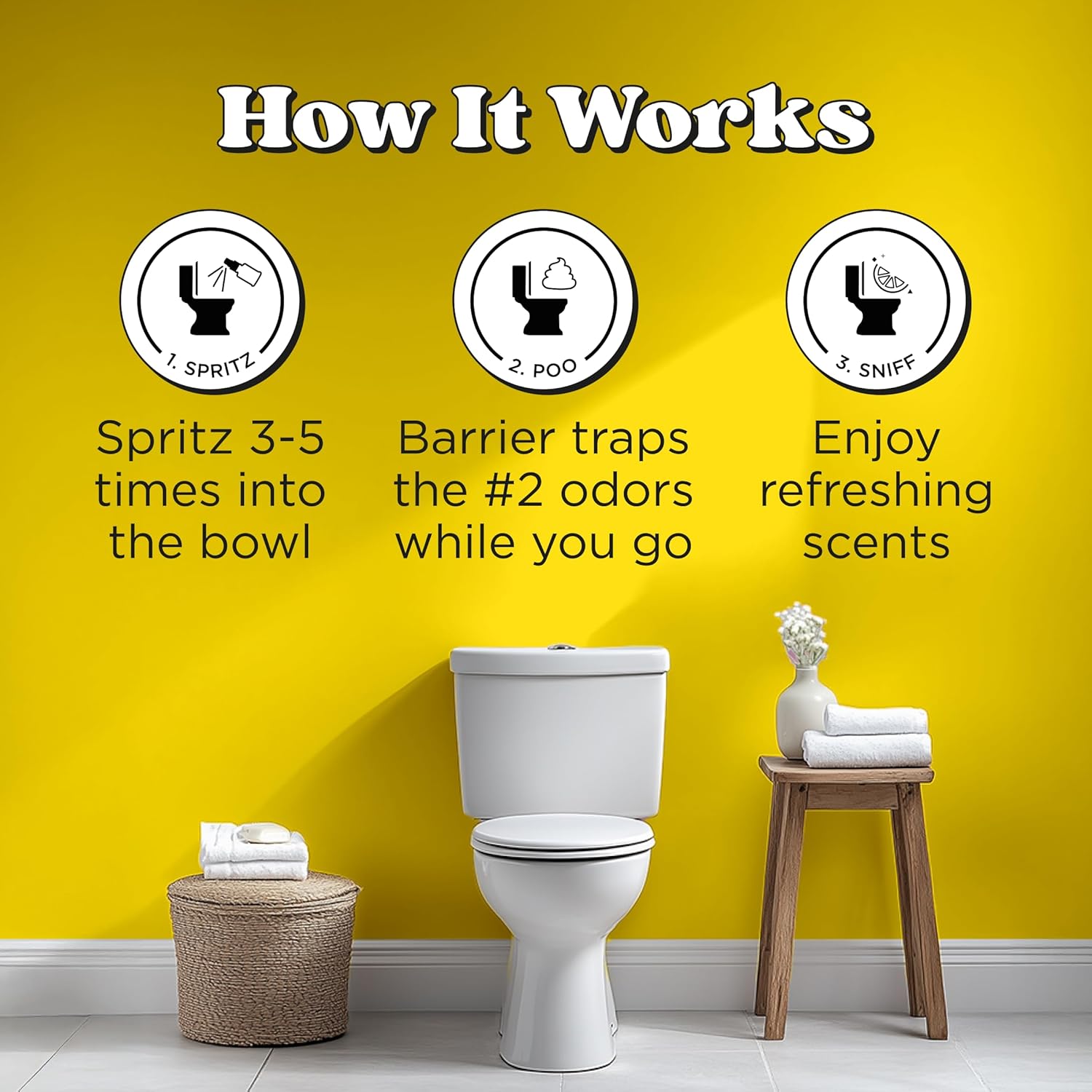 Poo-Pourri Before-You-Go Toilet Spray, Original Citrus, 2 Fl Oz, Up to 100 Uses, Bathroom Odor Deodorizer with Essential Oils for Home or Work, Travel Essentials, TSA Approved Size, Lemon Bergamot - Image 4