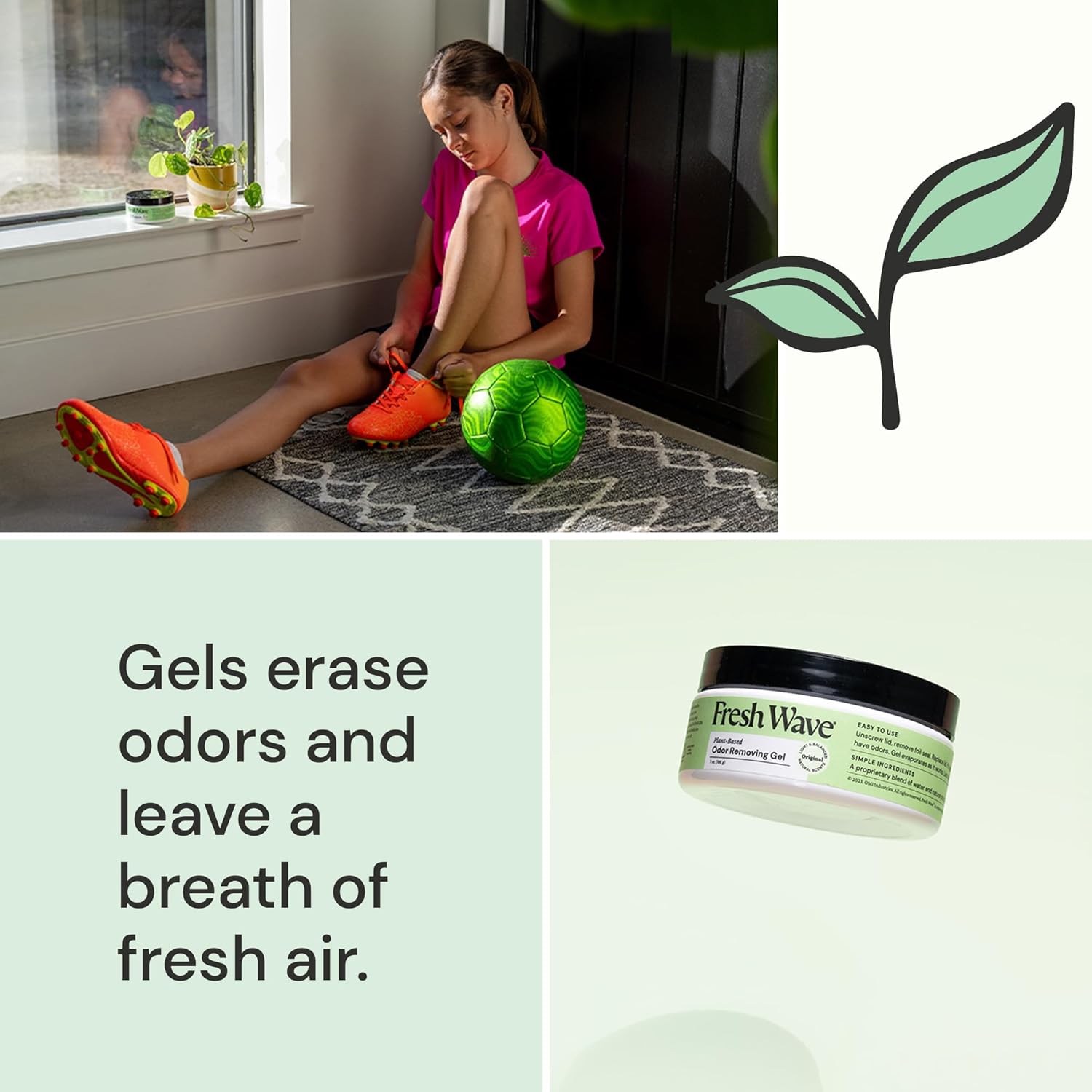 Fresh Wave Odor Removing Gel, 7 oz., Pack of 3 - Odor Absorbers for Home, Safer Odor Relief, Natural Plant-Based Odor Eliminator, Every 7 oz. lasts 15-30 Days, For Cooking, Trash & Pets - Image 2