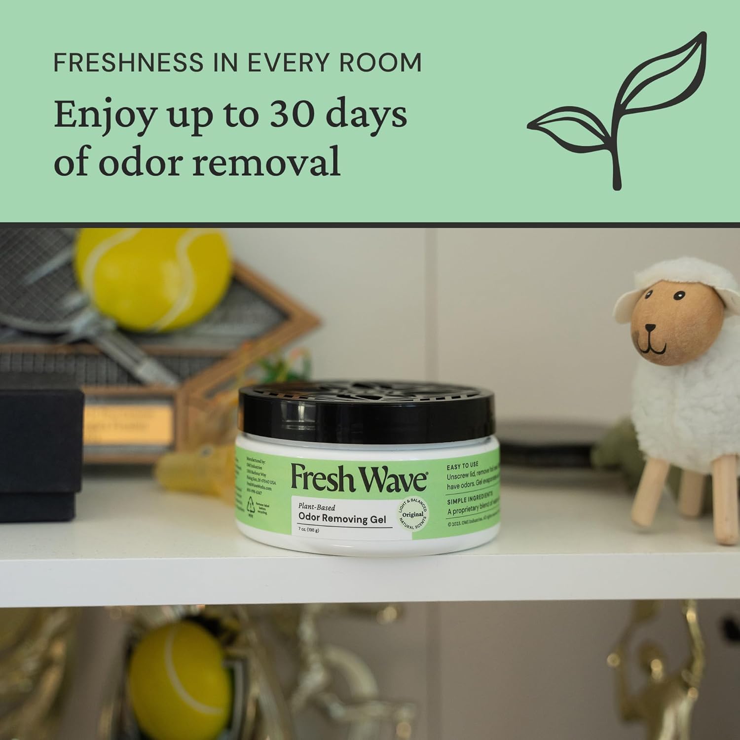 Fresh Wave Odor Removing Gel, 7 oz., Pack of 3 - Odor Absorbers for Home, Safer Odor Relief, Natural Plant-Based Odor Eliminator, Every 7 oz. lasts 15-30 Days, For Cooking, Trash & Pets - Image 4