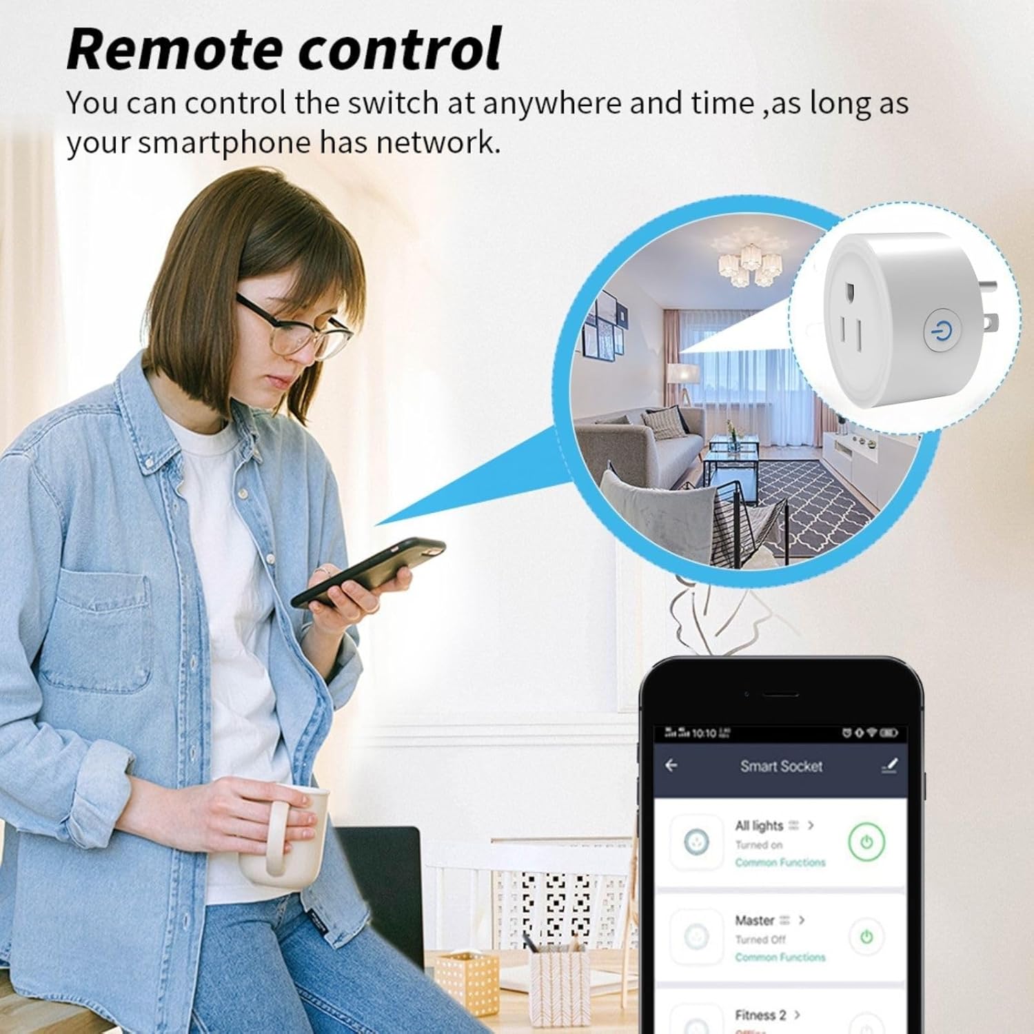 Sanofuturion WiFi Smart Plug | Compatible with Alexa & Google Home | WiFi Outlet for Remote Control & Timer and Schedule Function | No Hub Required | Safety Certified (2Pack)