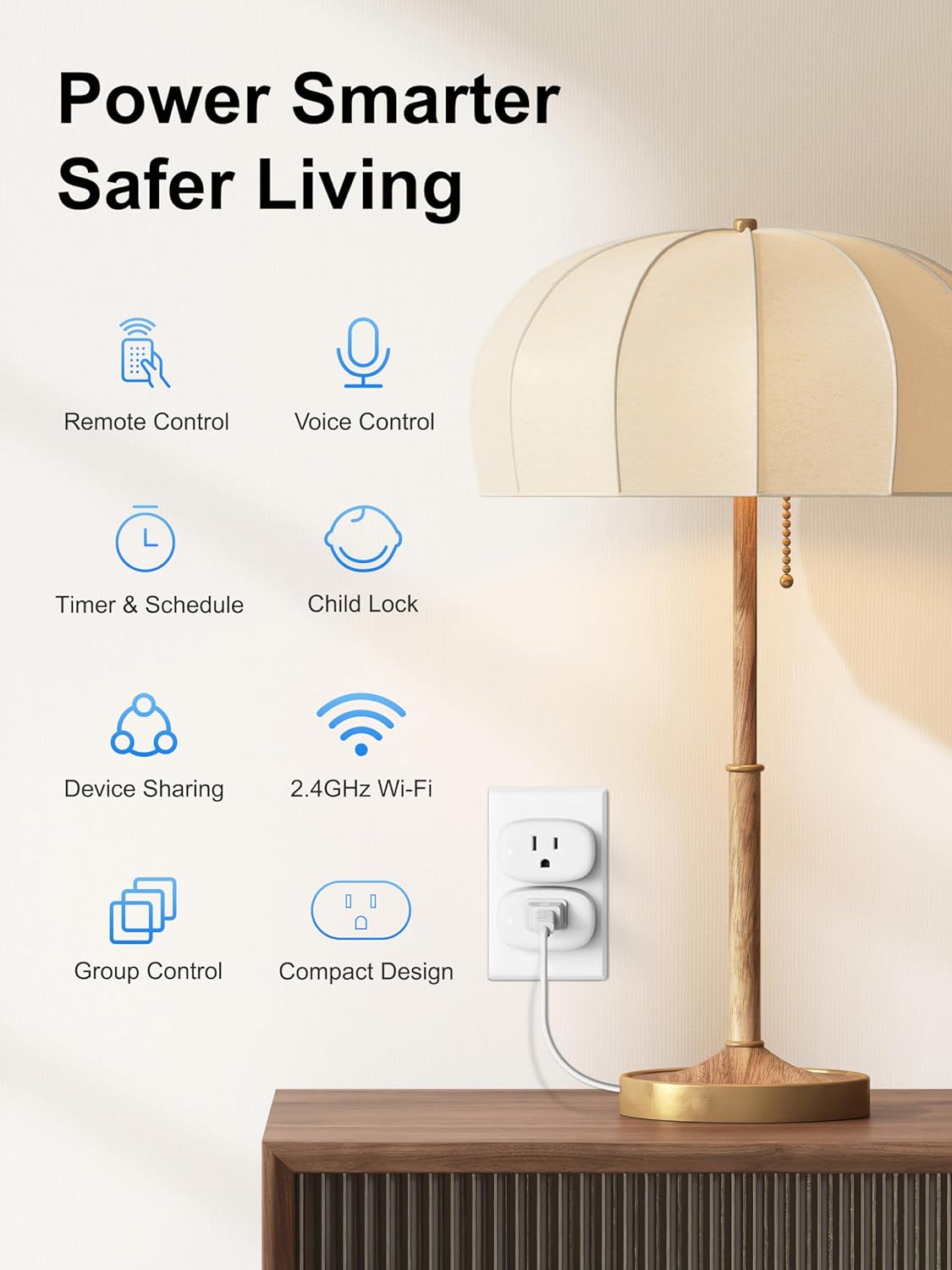 Elelink Smart Plug, Smart Plugs That Compatible with Alexa & Google Home, Smart Outlet with Retome Control, Timer & Schedule, WiFi Outlet for Home, No Hub Required, 2.4GHz Wi-Fi Only, 4 Pack