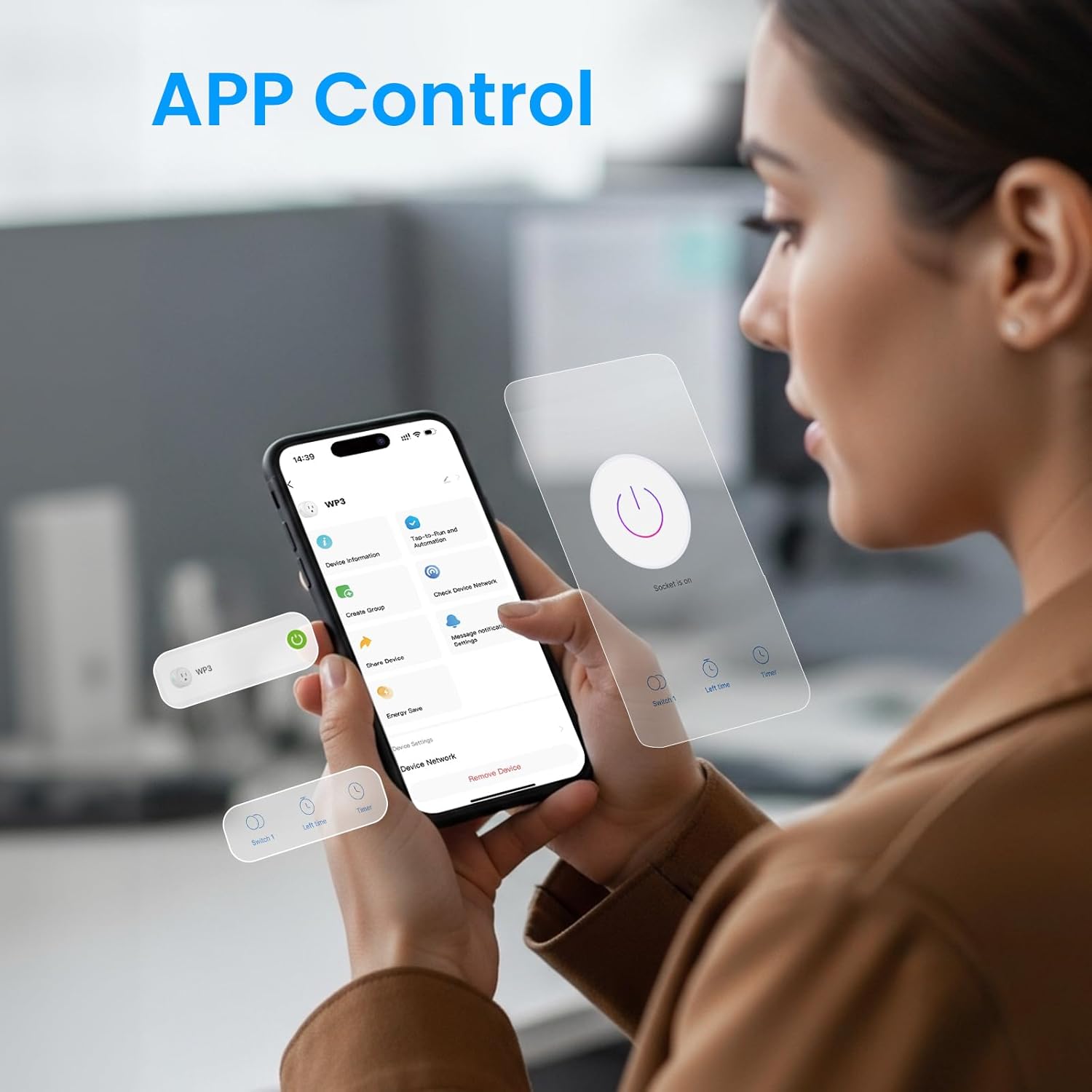 GHome Smart Mini Wi-Fi Plug, Smart Home Wi-Fi Outlet Compatible with Alexa, Google Home & IFTTT, No Hub Required, UL Certified, 2.4G WiFi Only, 2 Count (Pack of 1), White