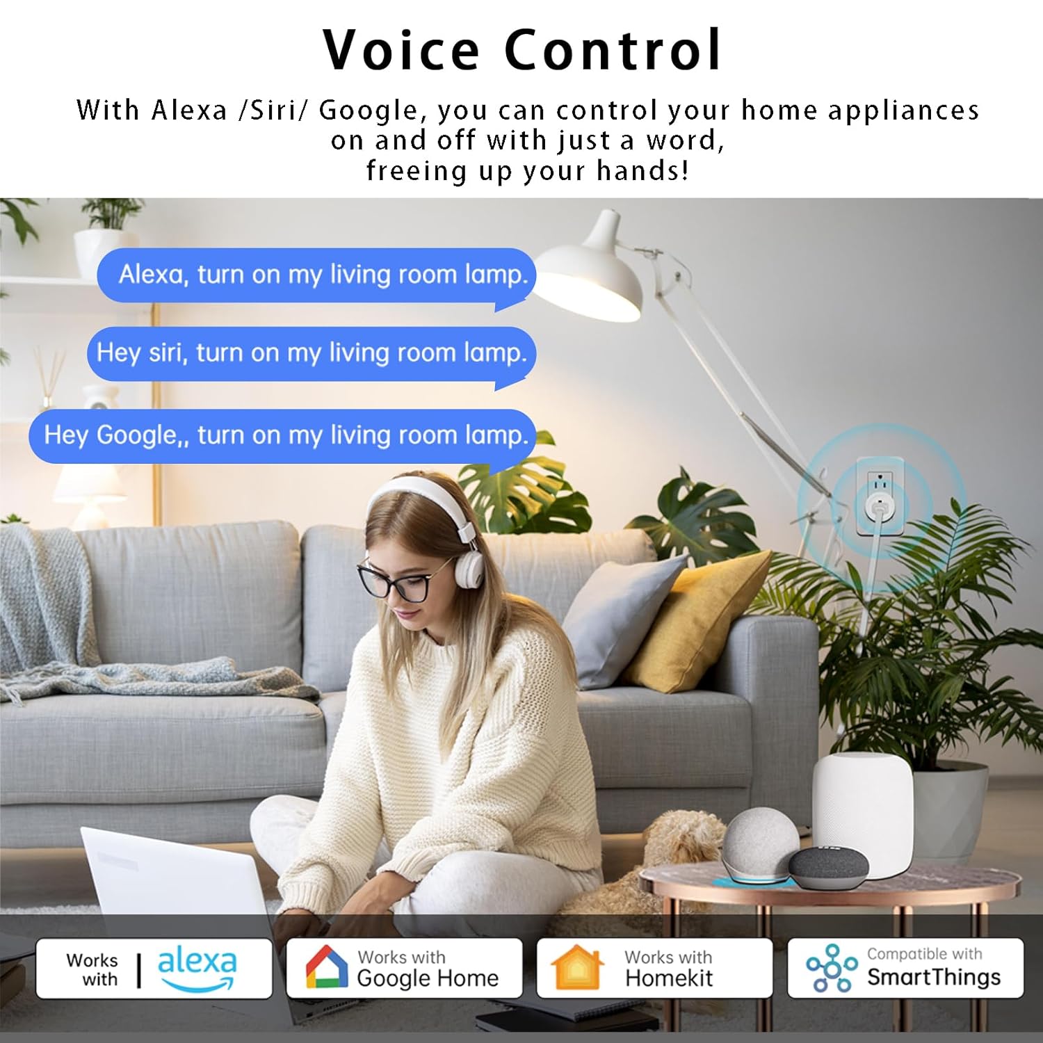 Yiwipbot Matter Smart Plug 10A, Smart Wi-Fi Outlet Compatible with Alexa, Apple Homekit, Google Home, SmartThings, Home Assistant, No Hub Required, ETL & FCC & RoHS Certified, 2.4G WiFi Only, 2-Pack