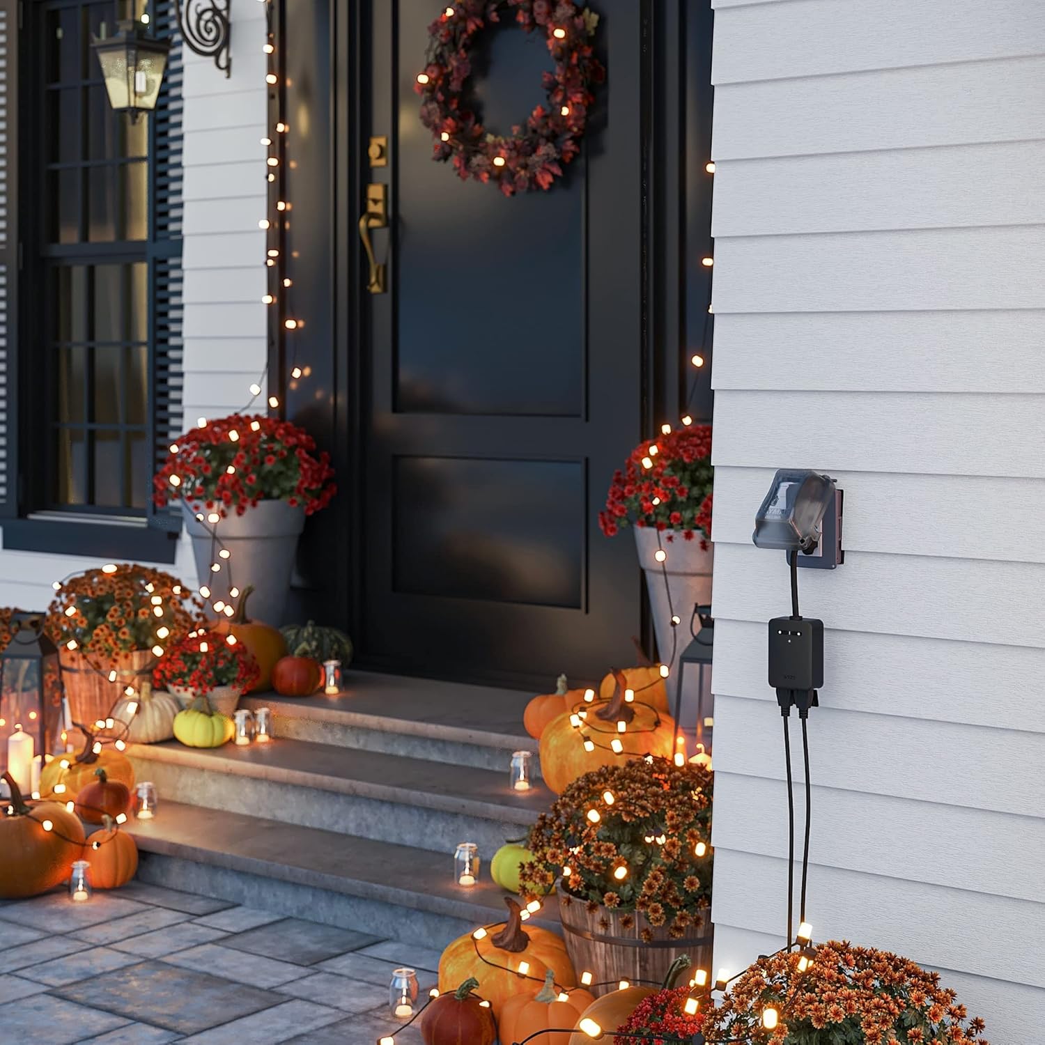 Wyze Plug Outdoor, Dual Outlets Energy Monitoring, IP64, 2.4GHz WiFi Smart Plug, Works with Alexa, Google Assistant, IFTTT, No Hub Required, Black