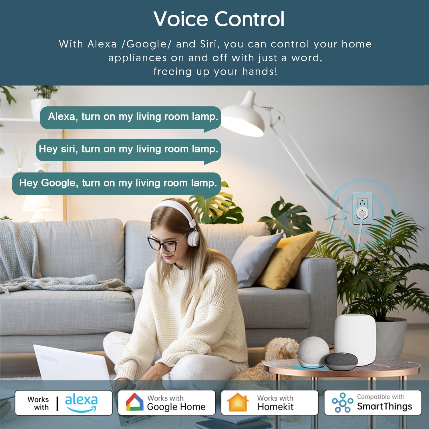 SIXWGH Smart Plug, Matter Compatible, Matter Hub Required, Easy Setup(FFS:Frustration-Free Setup), Work with Alexa, Google Home, Apple HomeKit(Siri)& SmartThings, 2.4 GHz Wi-Fi only (4 Pack)