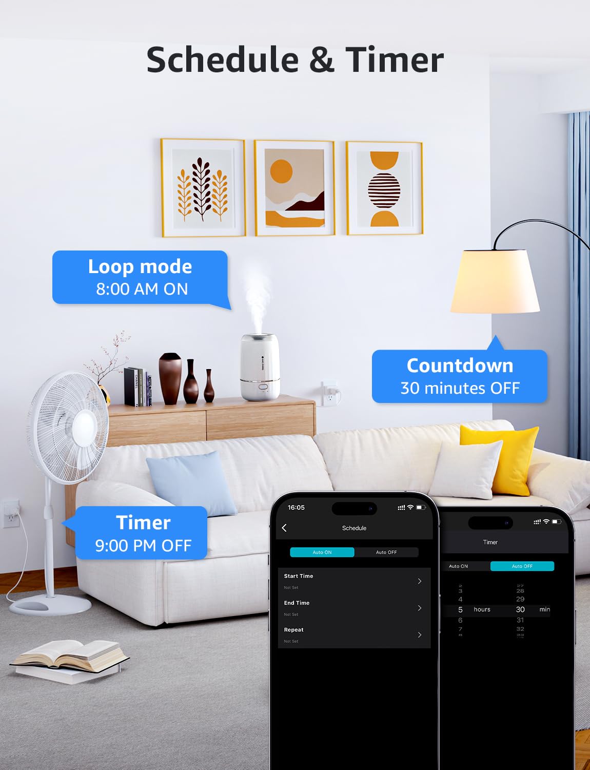 Lepro P1 Smart Plug Mini 15A, Smart WiFi Bluetooth Outlets Work with Alexa & Google Assistant, Voice/APP Control, Safety Lock, Schedule & Group Controller, 2.4G WiFi Only, ETL & FCC Certified, 4-Pack - Image 7