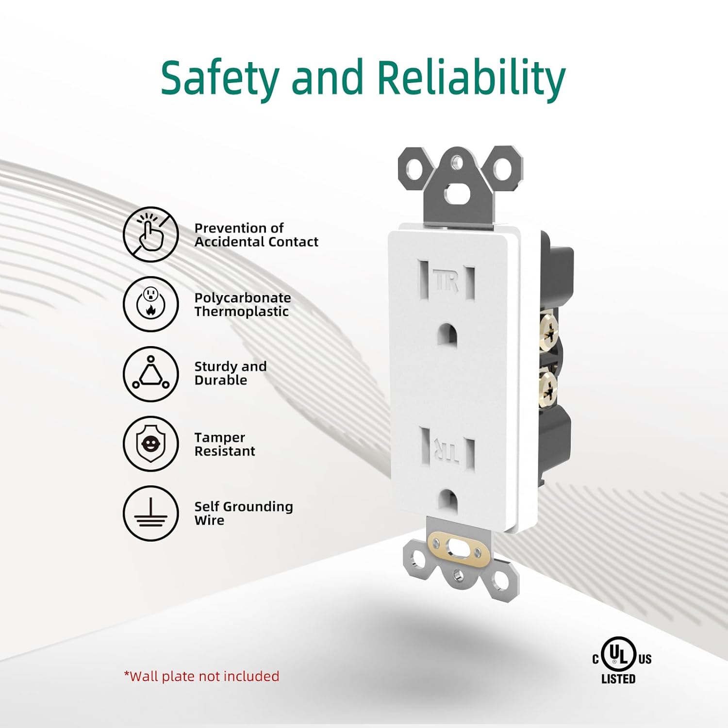 4pcs 15A Smart Plug Mini Bundle with 15A 10pcs Duplex Receptacle Electrical Outlet