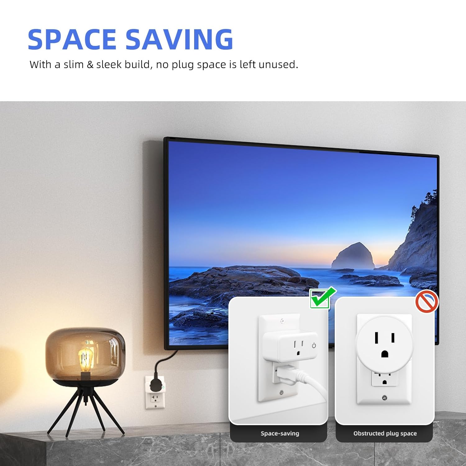 4pcs 15A Smart Plug Mini Bundle with 15A 10pcs Duplex Receptacle Electrical Outlet - Image 4