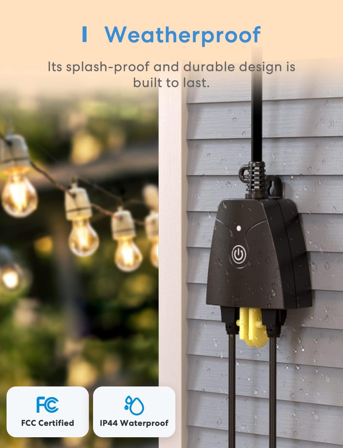 meross Outdoor Smart Plug Compatible with Apple HomeKit, Siri, Alexa, Google Assistant and SmartThings, Waterproof Outdoor Outlet, Remote & Voice Control, Timer, FCC and ETL Certified - Image 4