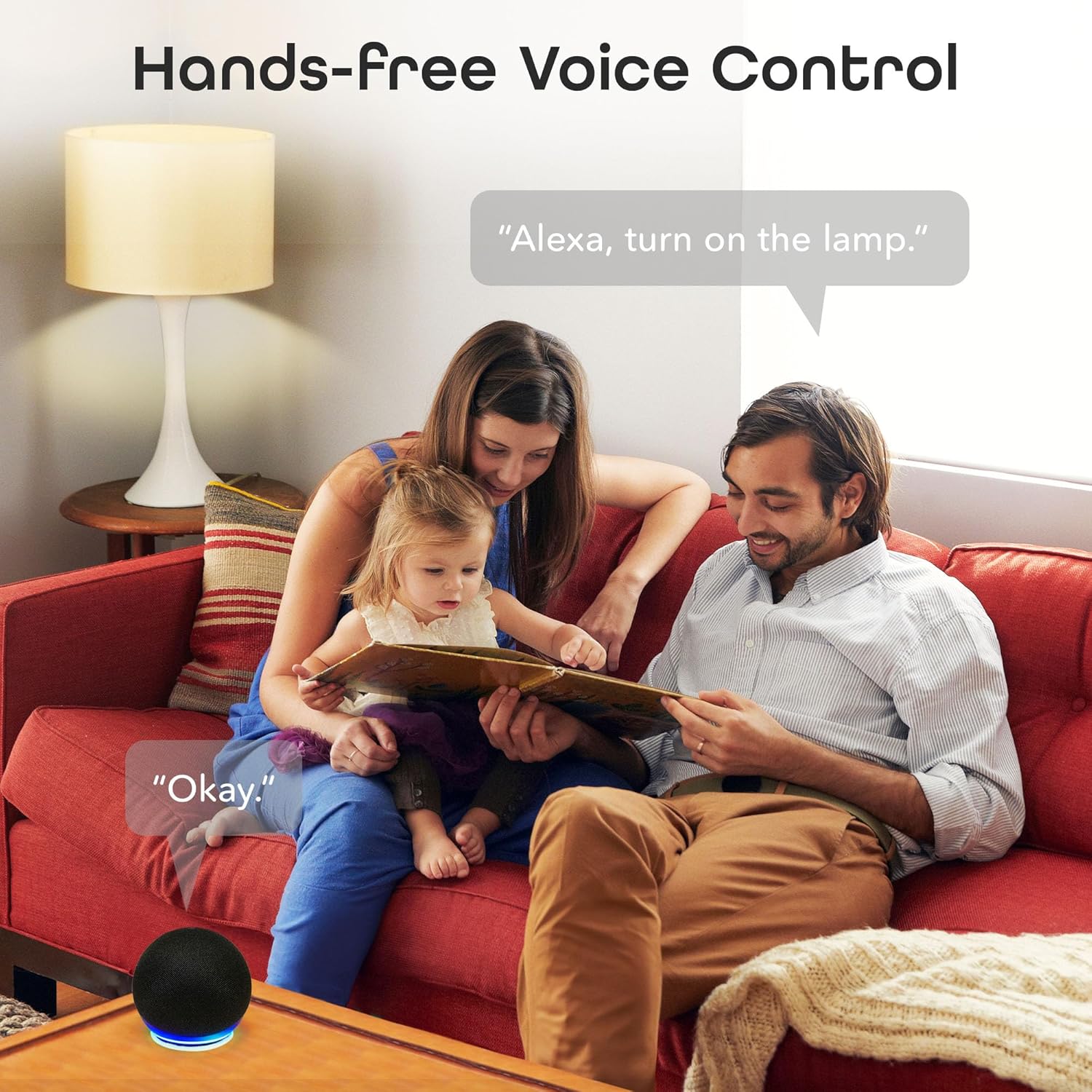 Geeni Smart Plug Power Strip, 6 Outlets and 2 USB Ports, 6 ft. Cord, Surge Protector with Voice Control, WiFi Control, Compatible with Alexa & Google Home, No Hub Required, Black - Image 4