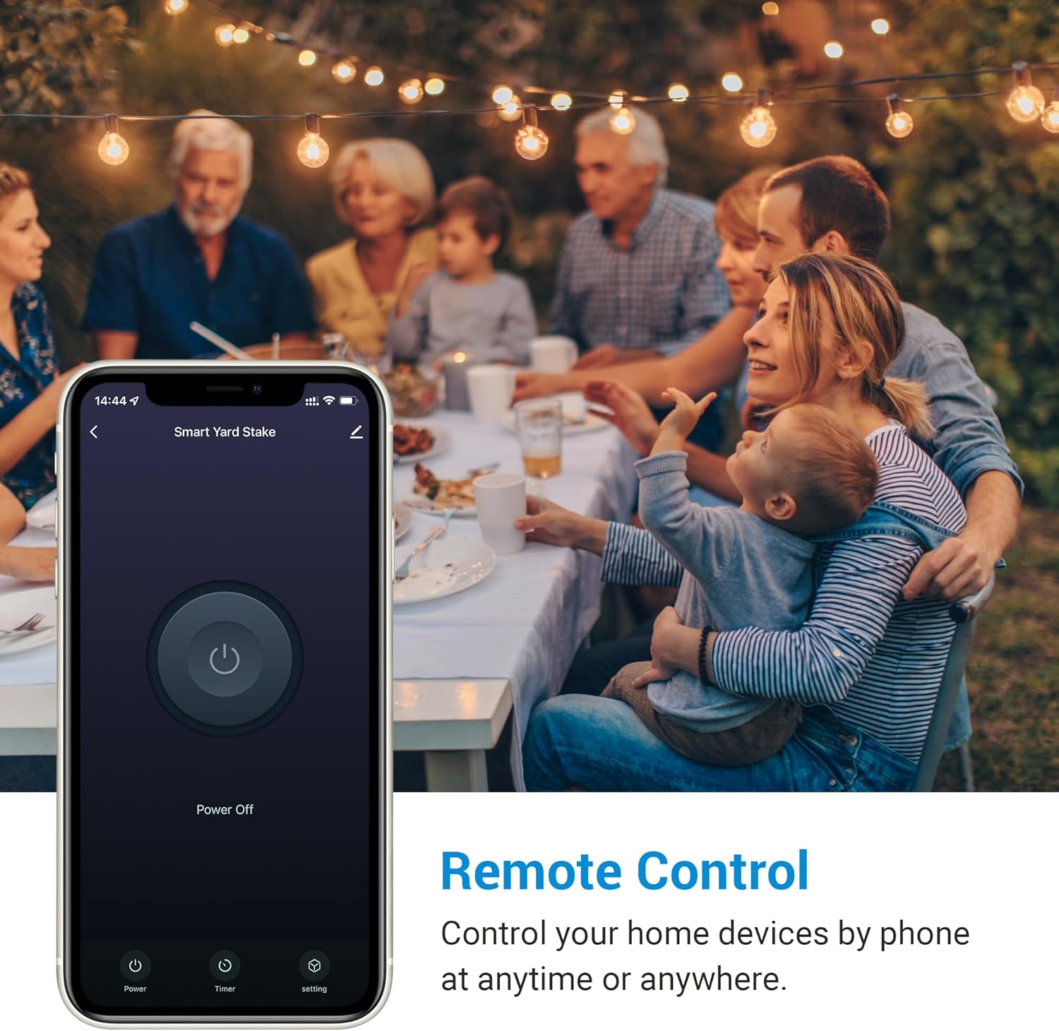 DEWENWILS WiFi Smart Yard Stake Plug with 6 Outlets, Voice Control, Waterproof Power Stake Timer with 6Ft Cord, Alexa&Google Assistant Compatible, 1875W/15A, for Outdoor Decoration Lights