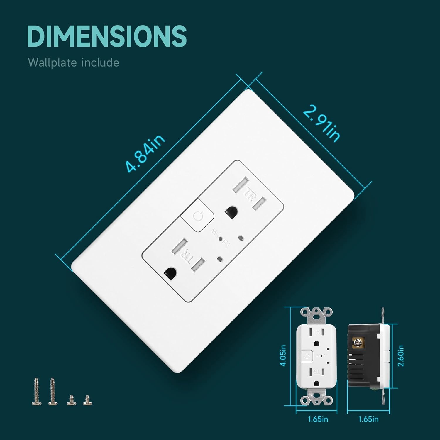 TOPELER Smart Wall Outlet with 2 Individually Controlled Ports, 15Amp TR Receptacle Control Appliances from Anywhere, 2.4 GHz WiFi Outlet Work with Alexa & Google Home, White, ETL & FCC Approval - Image 7