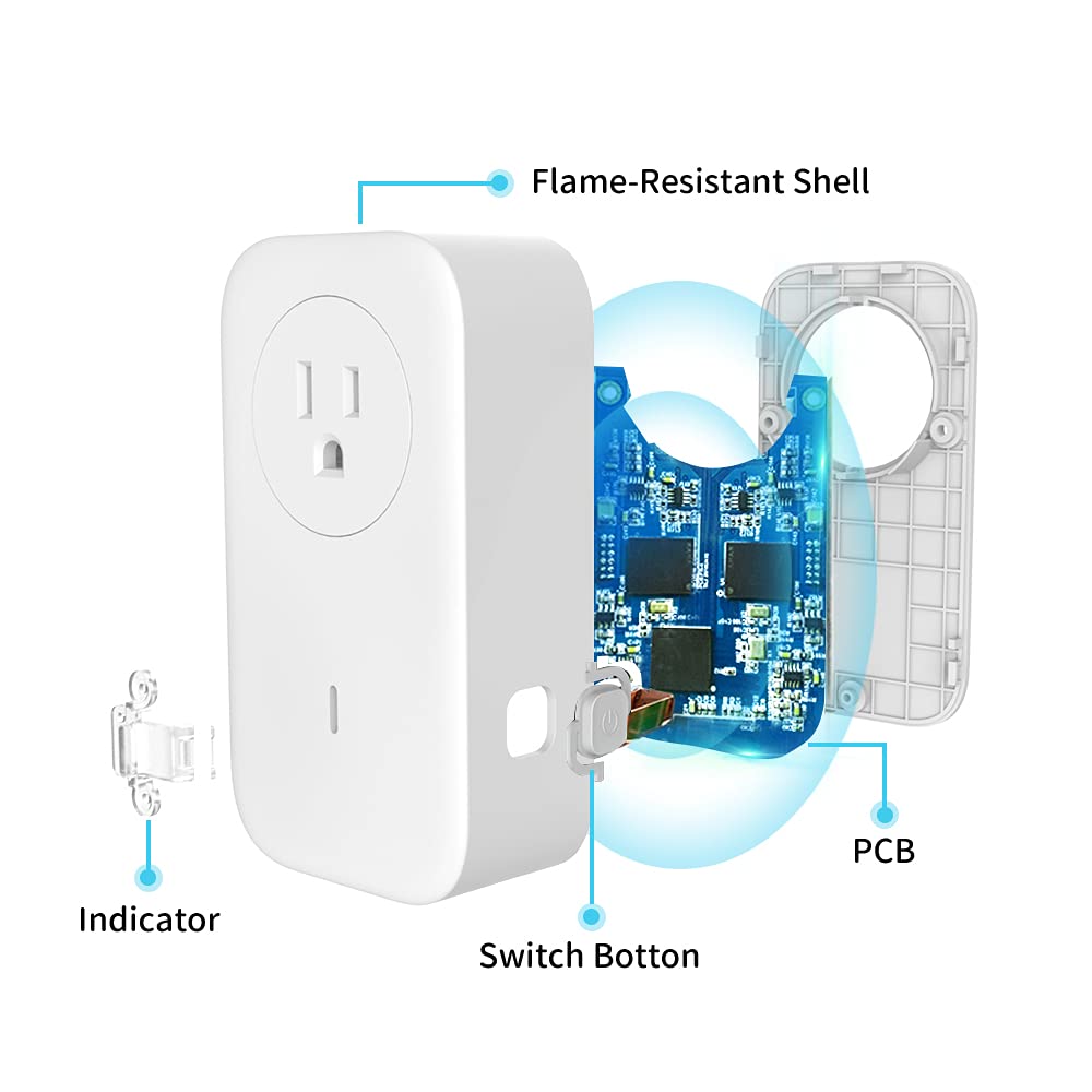 UBiBot SP1 Smart Plug, WiFi Outlet Socket Remote Control, Compatible with Alexa & IFTTT, Energy Monitoring and Timer Function, Delayed Switch, Temperature Monitoring (2.4G WiFi only, No hub Required) - Image 6