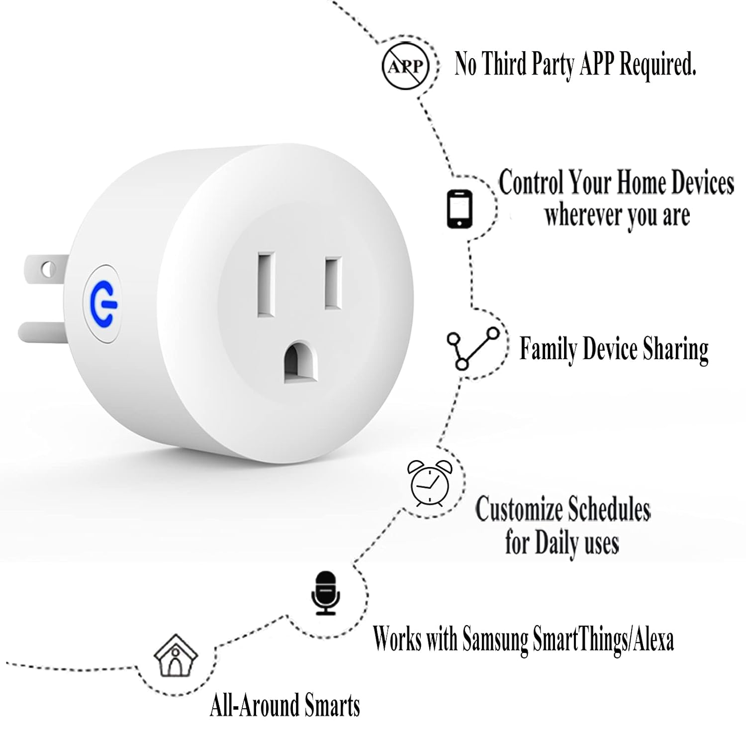 Smart Plug, ZigBee Switch Mini Smart Outlet Works with Alexa, Google Home, Echo (4th gen), Echo Plus (Gen 1 & 2), Echo Show 8/10, Smartthings 2015/2018,Works as a Range Extender, Hub Required, 2 Pack