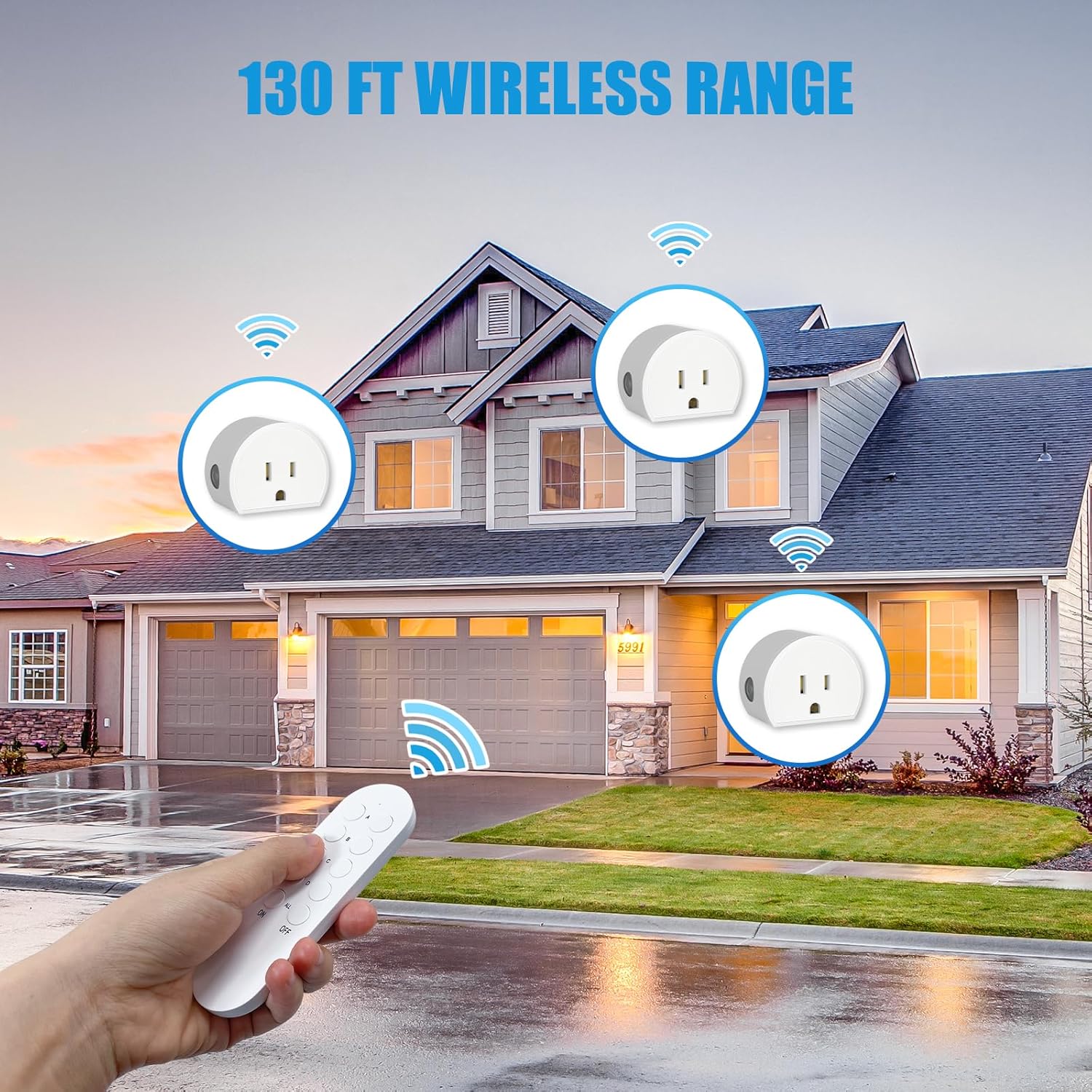 SURNICE Remote Control Outlet 10A Wireless Light Switch for Household Appliances, 130 FT Range, Smart Plug with Remote, FCC Certified, ETL Listed