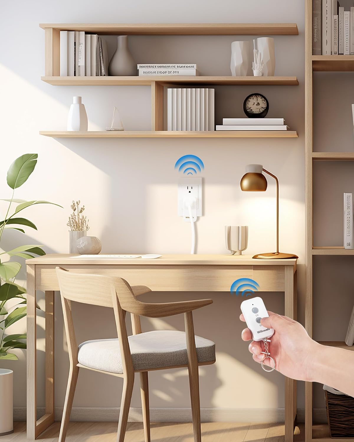 Remote Control Outlet Plug Wireless On Off Power Switch, WILAWELS Wireless Remote Light Switch for Lamp, Light, Fan, Programmable, Compact, 100ft RF Range, FCC Listed, Battery Included W02RC1106 - Image 8