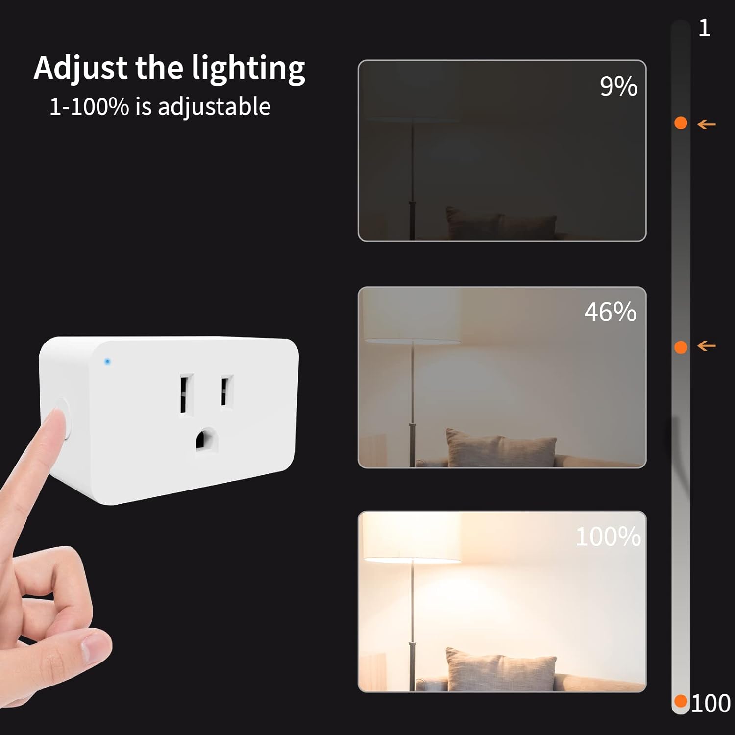 New One 2 Pack 2.4G WiFi Dimmable Smart Plug, Smart Outlet, Dimmer Plug, Alexa, Google Assistant, No Hub Required