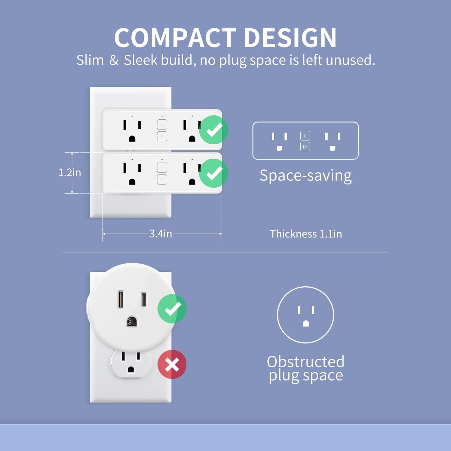 JUNLIT Dual Smart Plug, 15A WiFi Outlet Extender, Smartlife App Control, Schedule Timer Function, 2-in-1 Compatible with Alexa, Google Home Assistant, No Hub Required, ETL&FCC, 2.4G WiFi Only, 2-Pack - Image 7