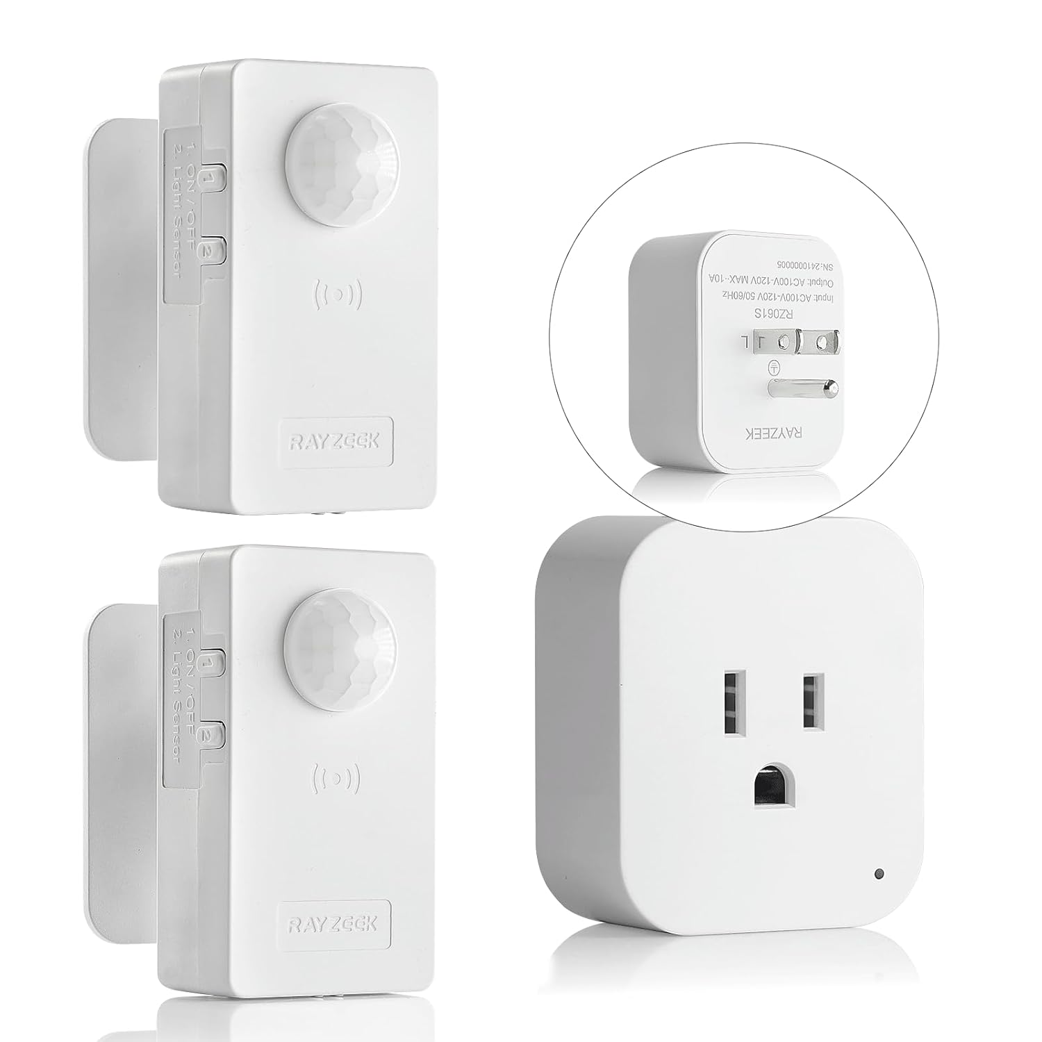 RAYZEEK Wireless Motion Sensor Plug Kits,No-Wire Mini PIR Sensor Switch Control Plug to Auto Turn On/Off Electrical Devices,10A/1100W for Christmas Lights,Fans,Household Appliances - Image 9