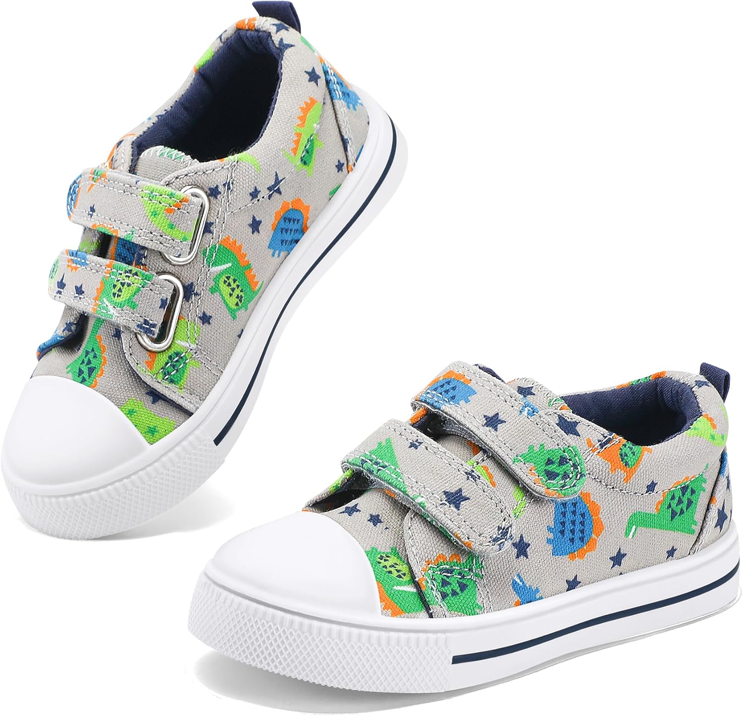 K KomForme Toddler Boys & Boys Shoes Kids Canvas Sneakers with Cartoon Dual Hook and Loops - Image 8