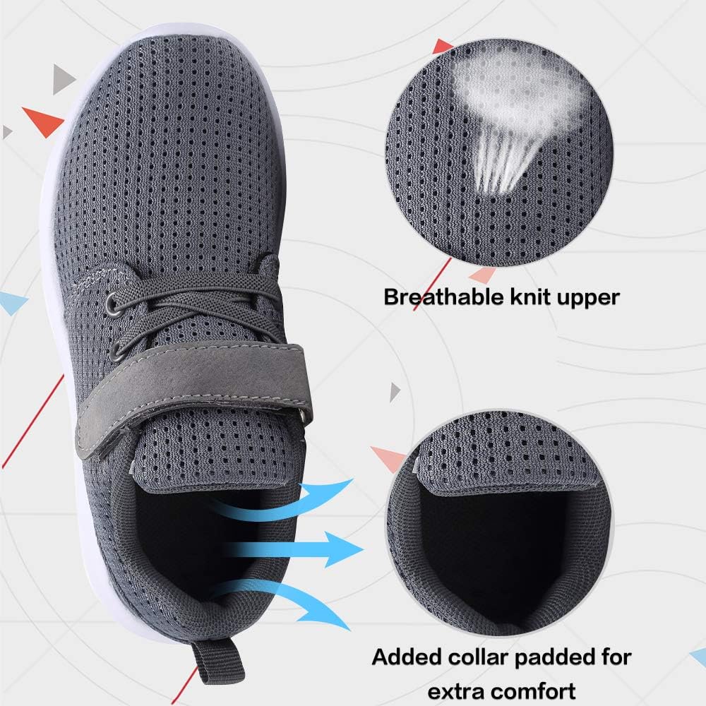 TOEDNNQI Boys Girls Sneakers Kids Lightweight Breathable Strap Athletic Running Shoes for Toddler/Little Kid/Big Kid - Image 2