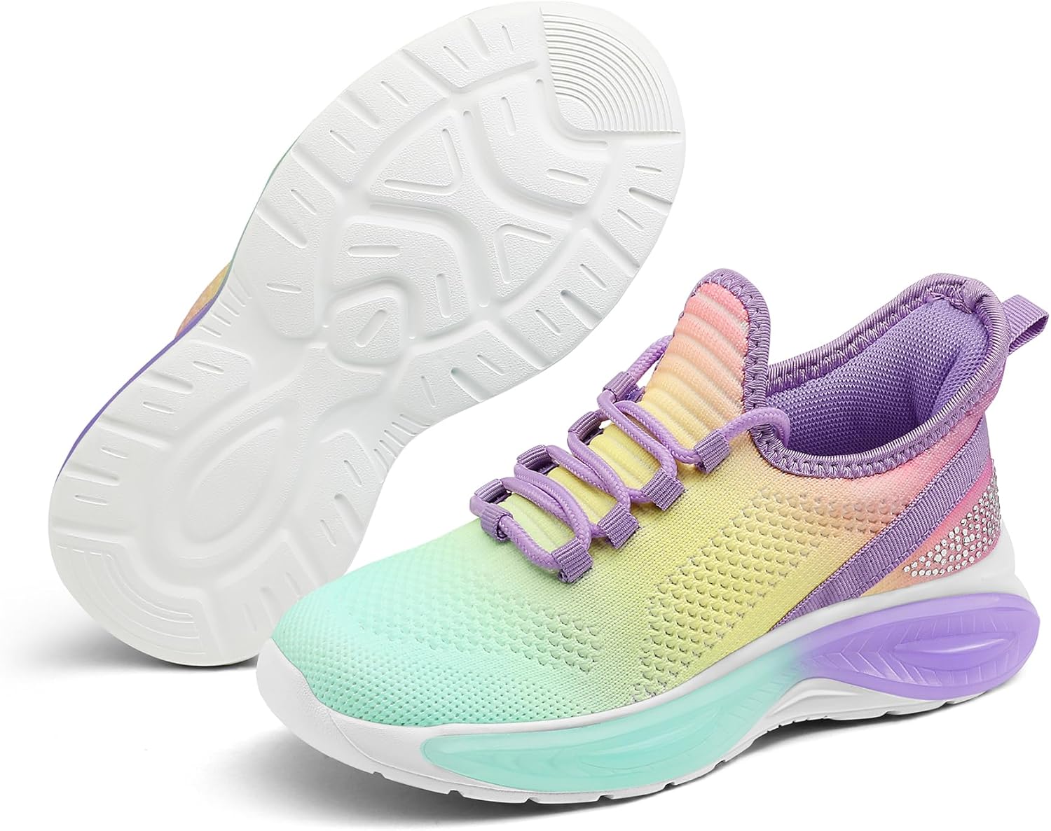 RUNSIDE Girls Lightweight Sneakers Kids Lace-up Tennis Running Shoes, Breathable Walking Shoes for Toddler/Little Kid/Big Kid - Image 5