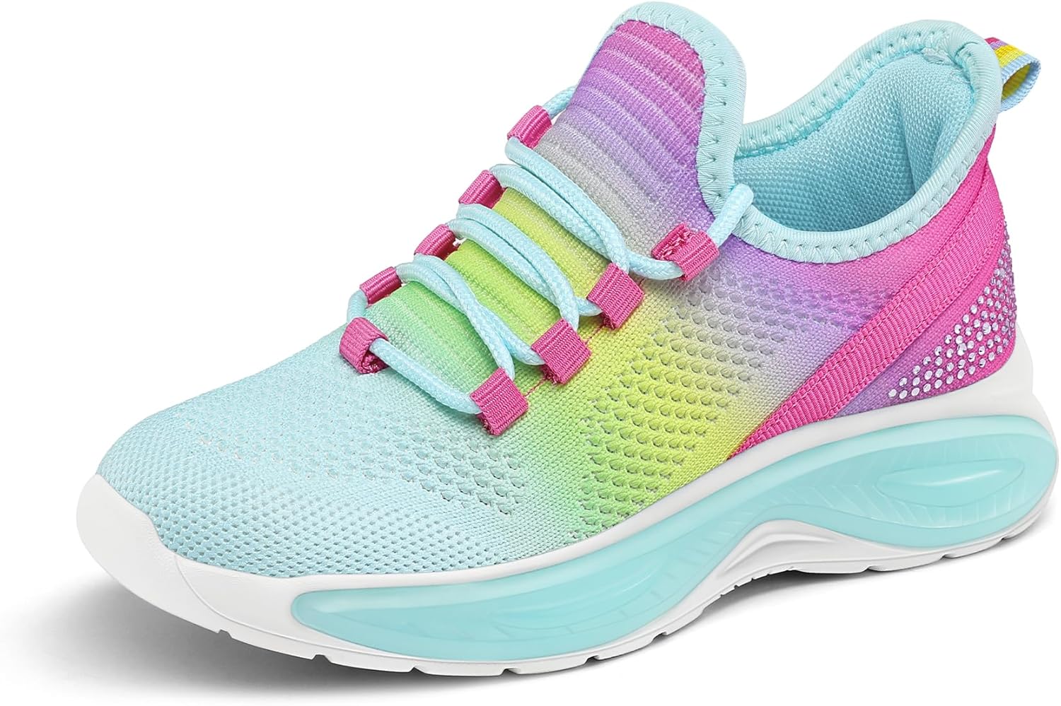 RUNSIDE Girls Lightweight Sneakers Kids Lace-up Tennis Running Shoes, Breathable Walking Shoes for Toddler/Little Kid/Big Kid - Image 9