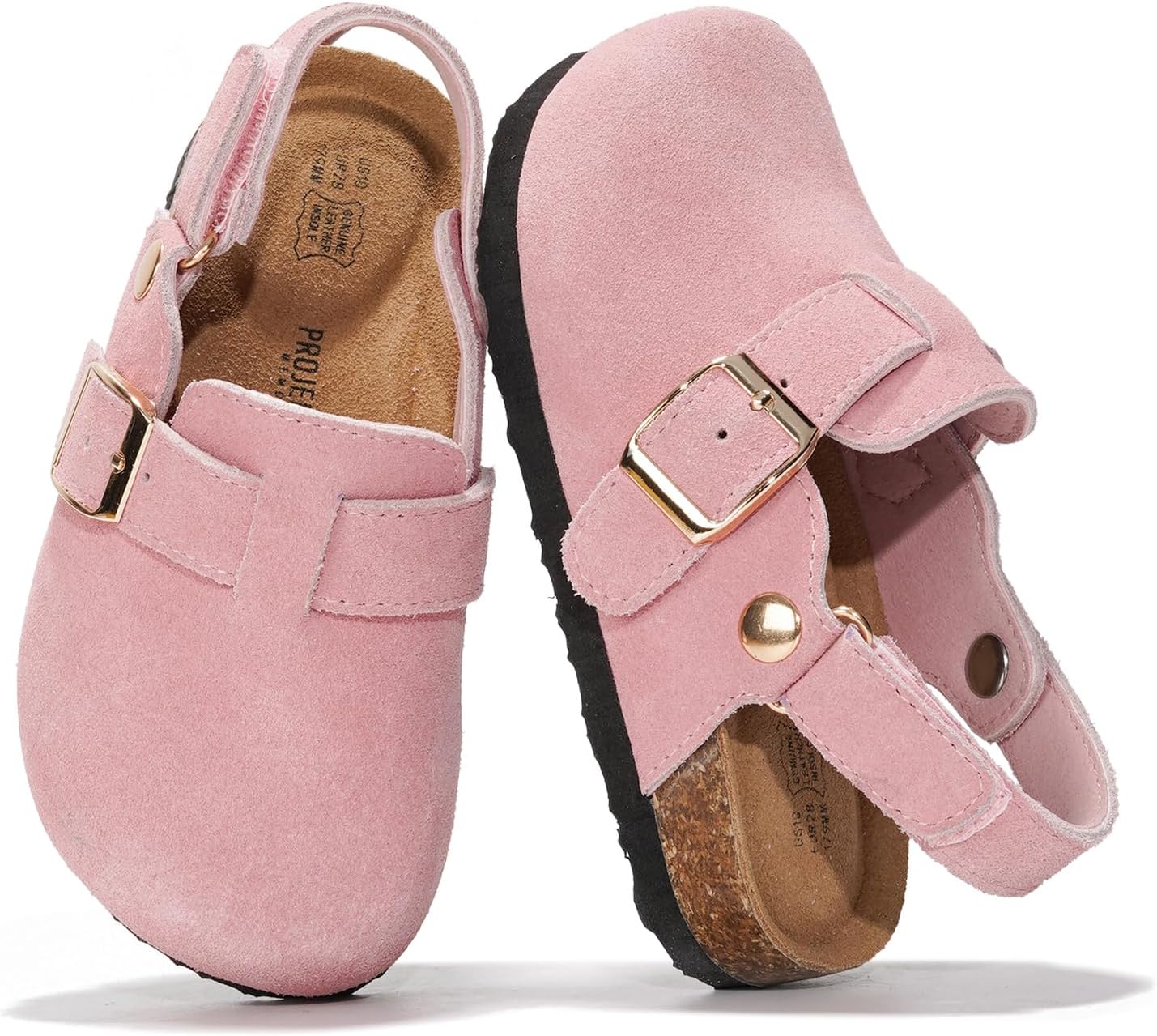 Project Cloud 100% Genuine Leather Kids Clogs with Cork Footbed Arch Support - Non-Slip Slippers & Sandals for Boys & Girls Footwear - Image 8