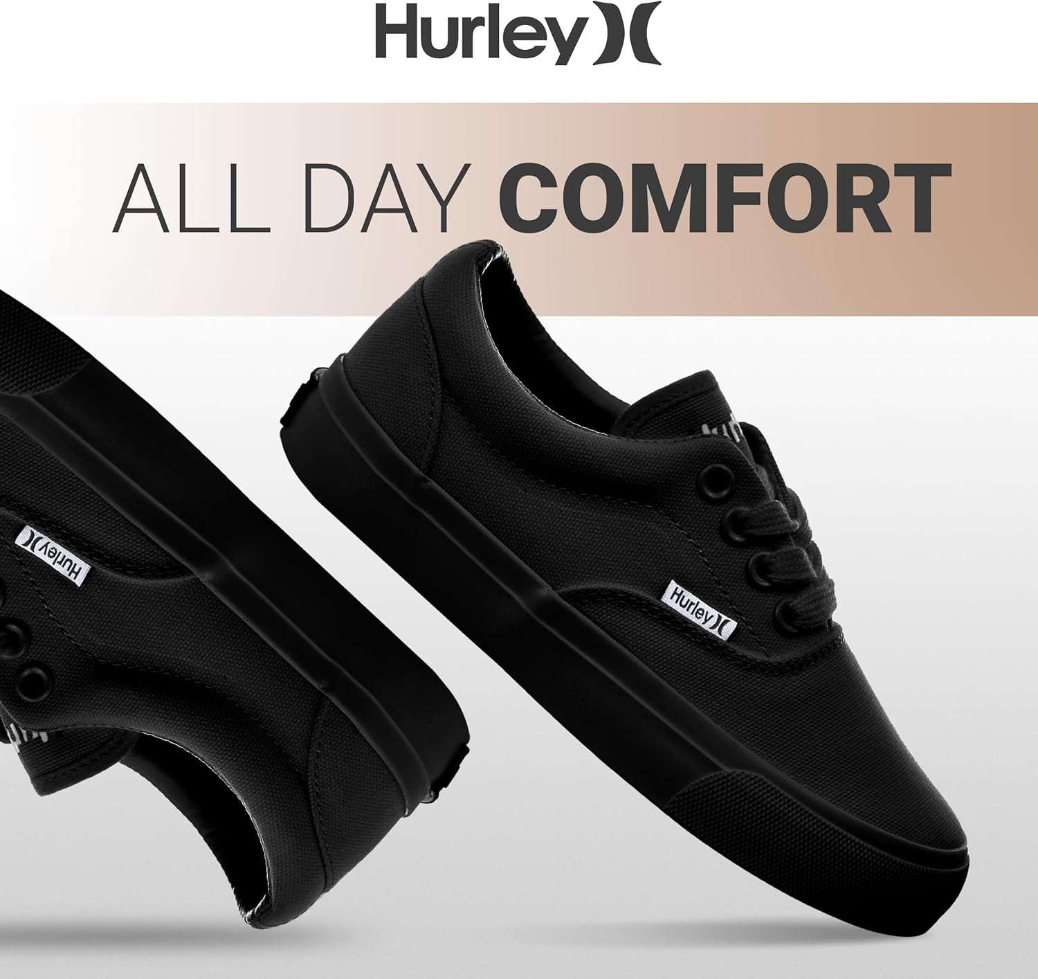 Hurley Marley Kids Lace Up Canvas Sneakers u2013 Low Cut Skateboarding Shoes for Kids, Sports Shoes for Boys and Girls - Image 5