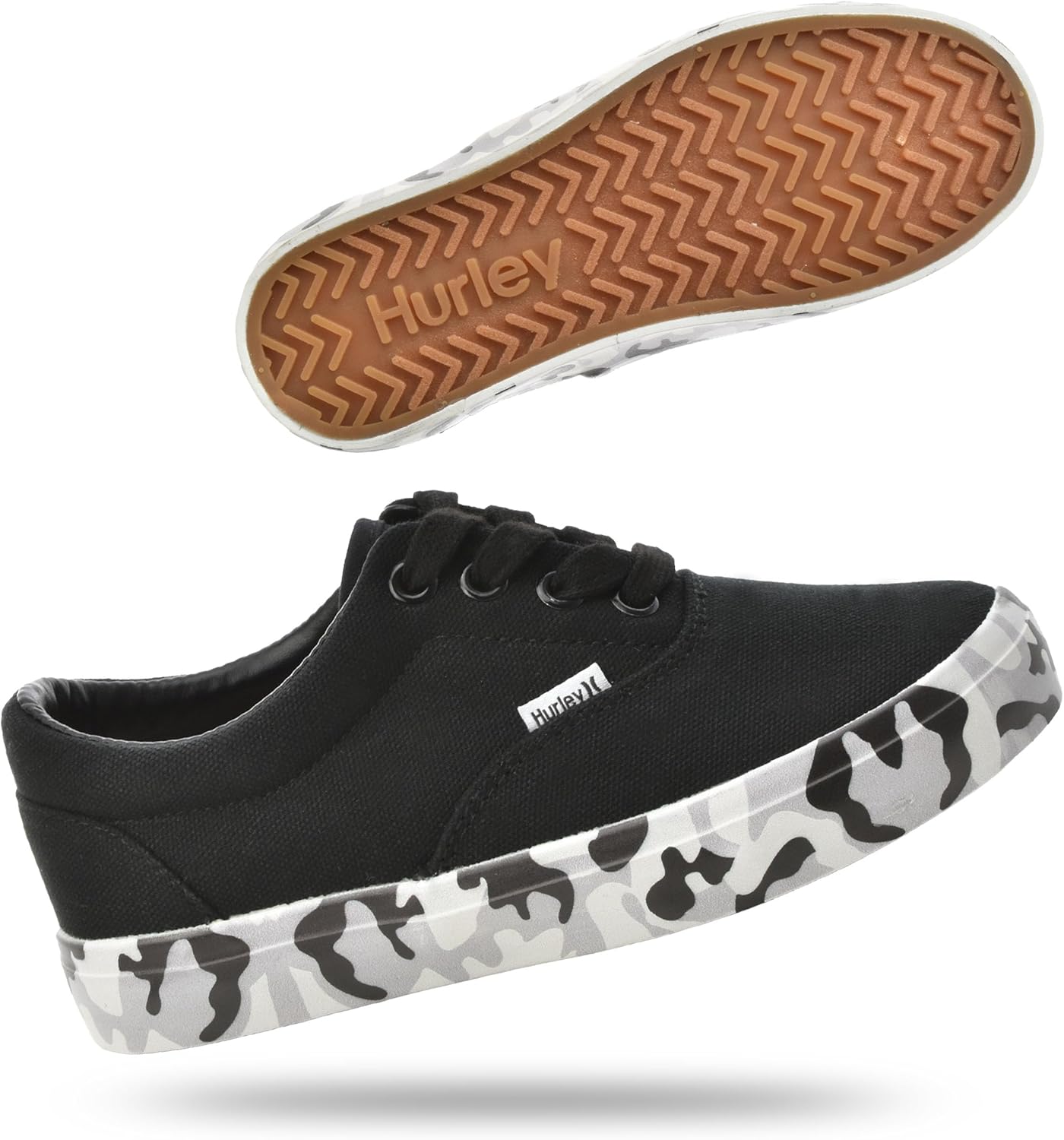 Hurley Marley Kids Lace Up Canvas Sneakers u2013 Low Cut Skateboarding Shoes for Kids, Sports Shoes for Boys and Girls - Image 7