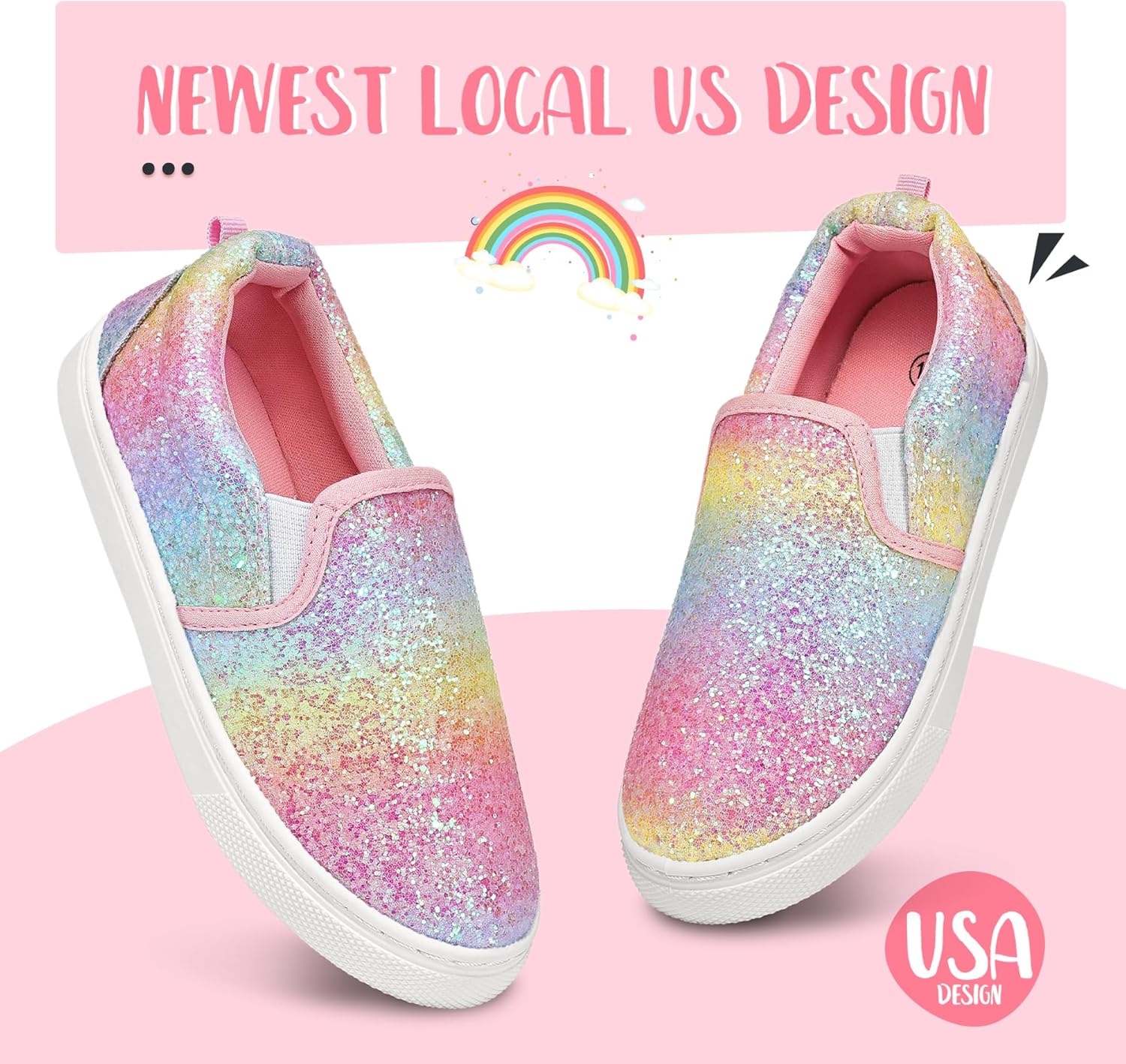 K KomForme Kids Shoes Toddlers Canvas Sneakers Slip on Walking Tennis Shoes for Boys Girls(Toddler/Little Kids/Big Kids) - Image 2