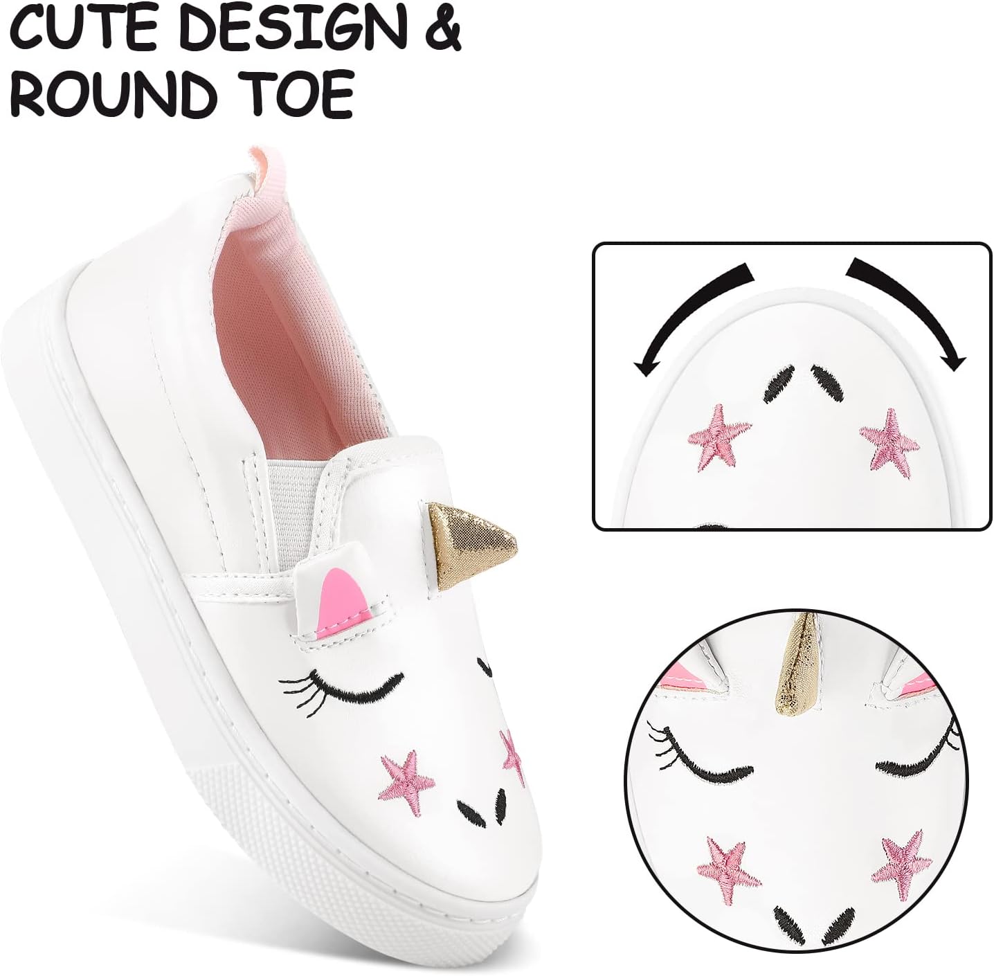 K KomForme Toddler Sneakers for Girls Boys Slip On Canvas Walking Shoes - Image 3