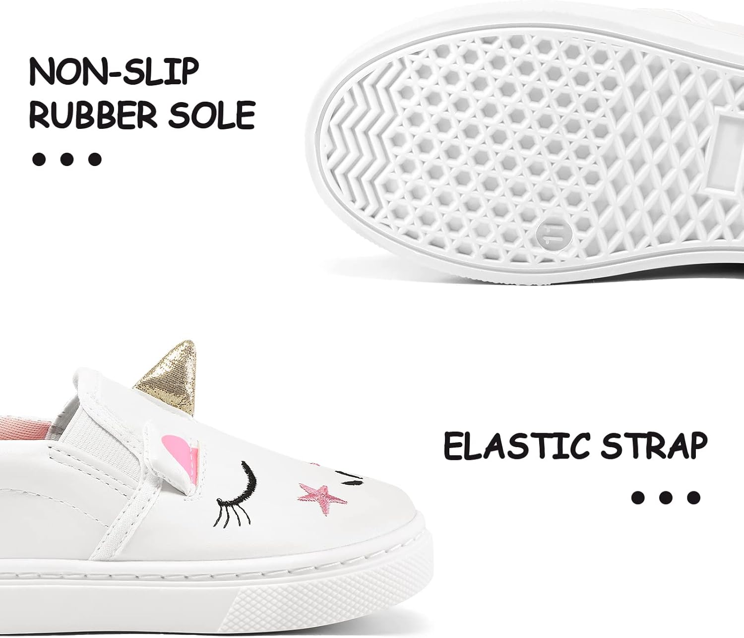 K KomForme Toddler Sneakers for Girls Boys Slip On Canvas Walking Shoes - Image 4