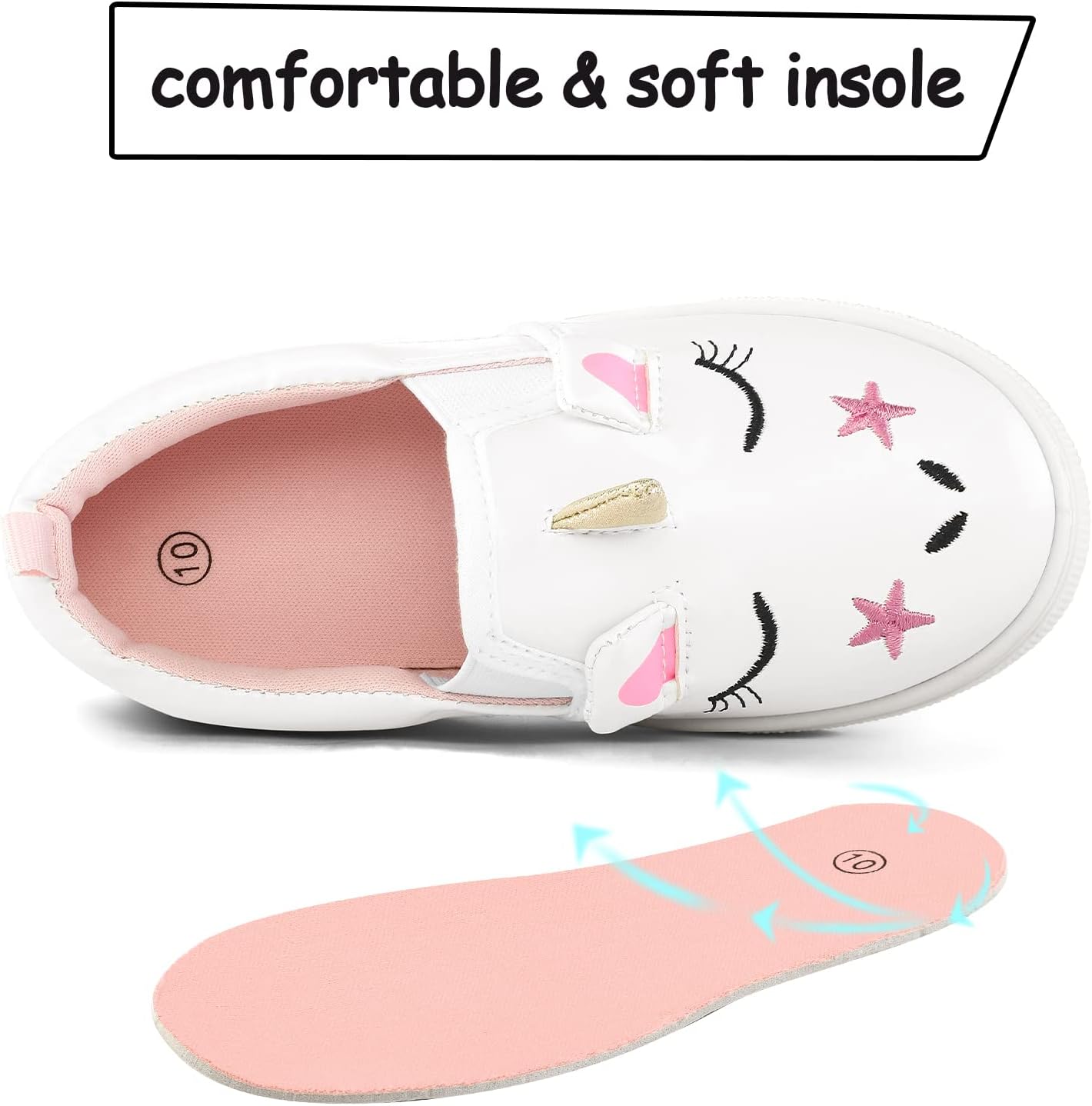 K KomForme Toddler Sneakers for Girls Boys Slip On Canvas Walking Shoes - Image 5