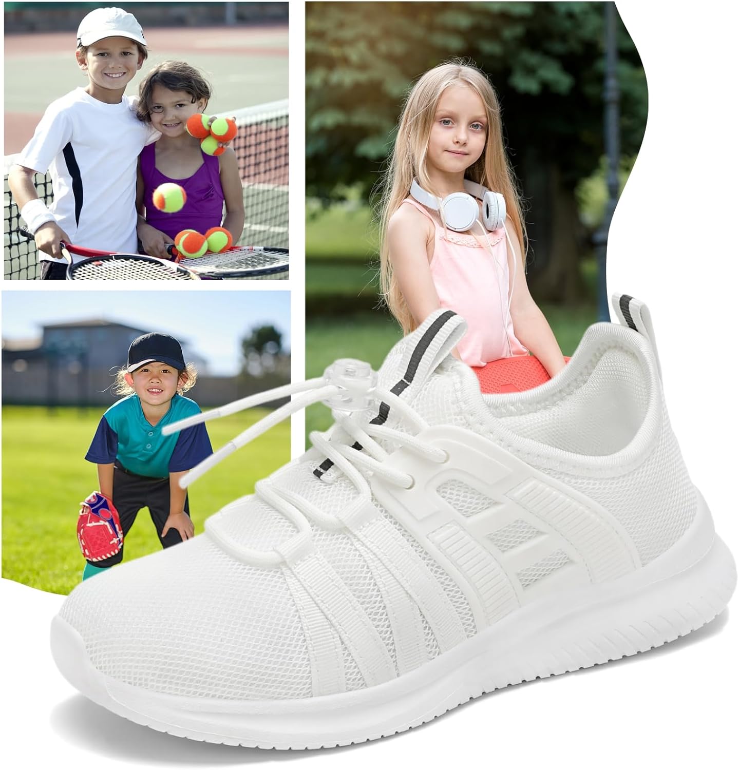 TOTOMONA Boys Girls Sneakers Lightweight Kids Tennis Shoes Breathable Running Shoes Comfortable Toddler/Little Kid/Big Kid - Image 5