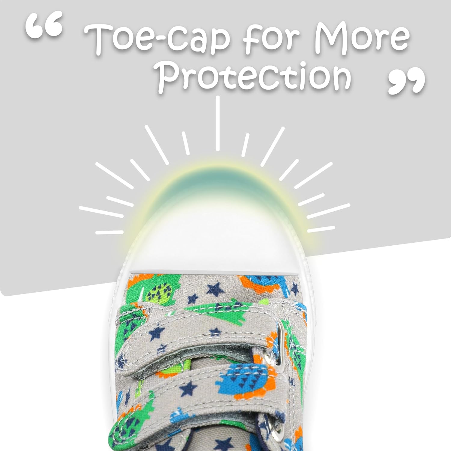 K KomForme Toddler Boys & Boys Shoes Kids Canvas Sneakers with Cartoon Dual Hook and Loops - Image 4
