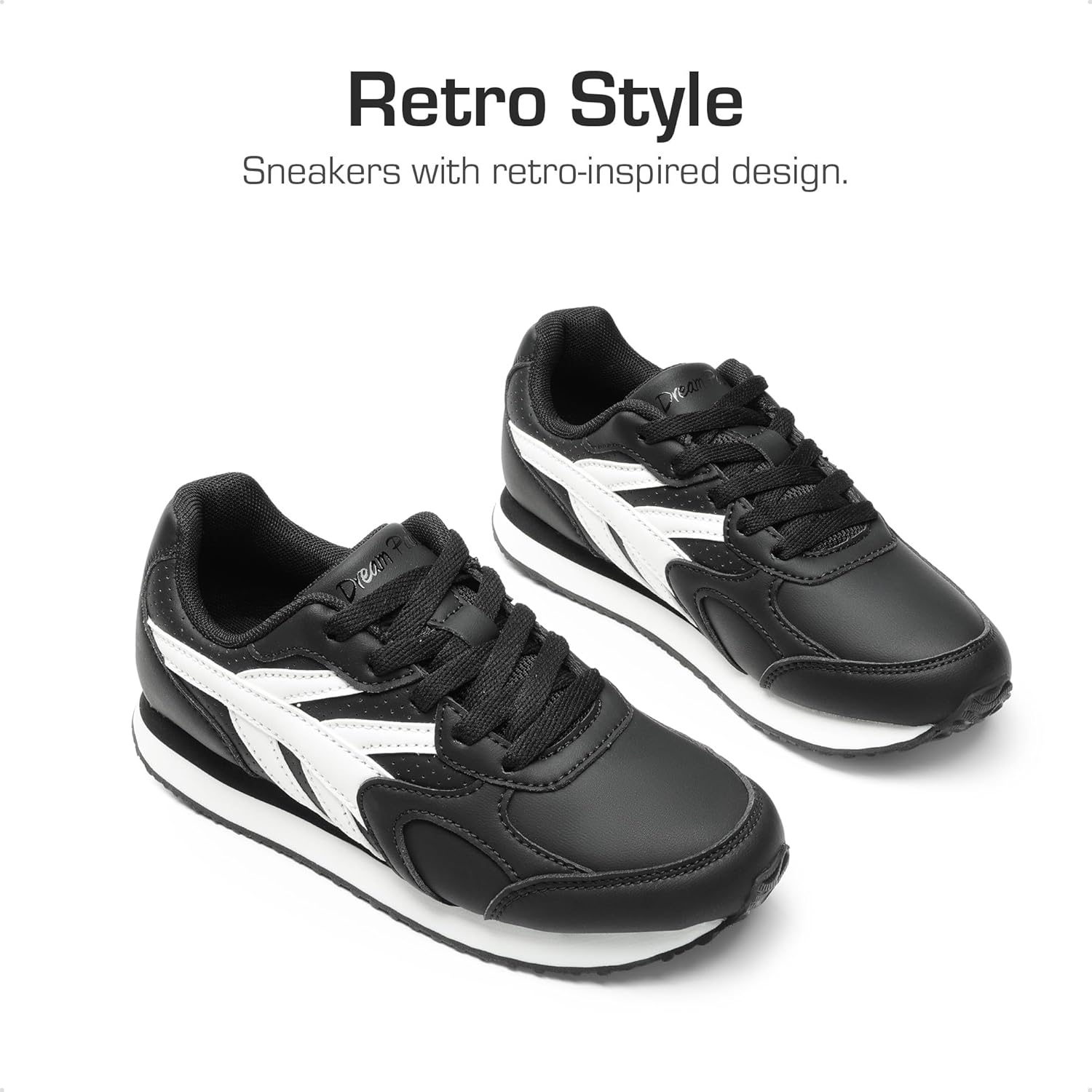 DREAM PAIRS Girls Sneakers Lace-up Tennis Running Casual Footwear LilLegends Lightweight Classic Walking Shoes for Little/Big Kid