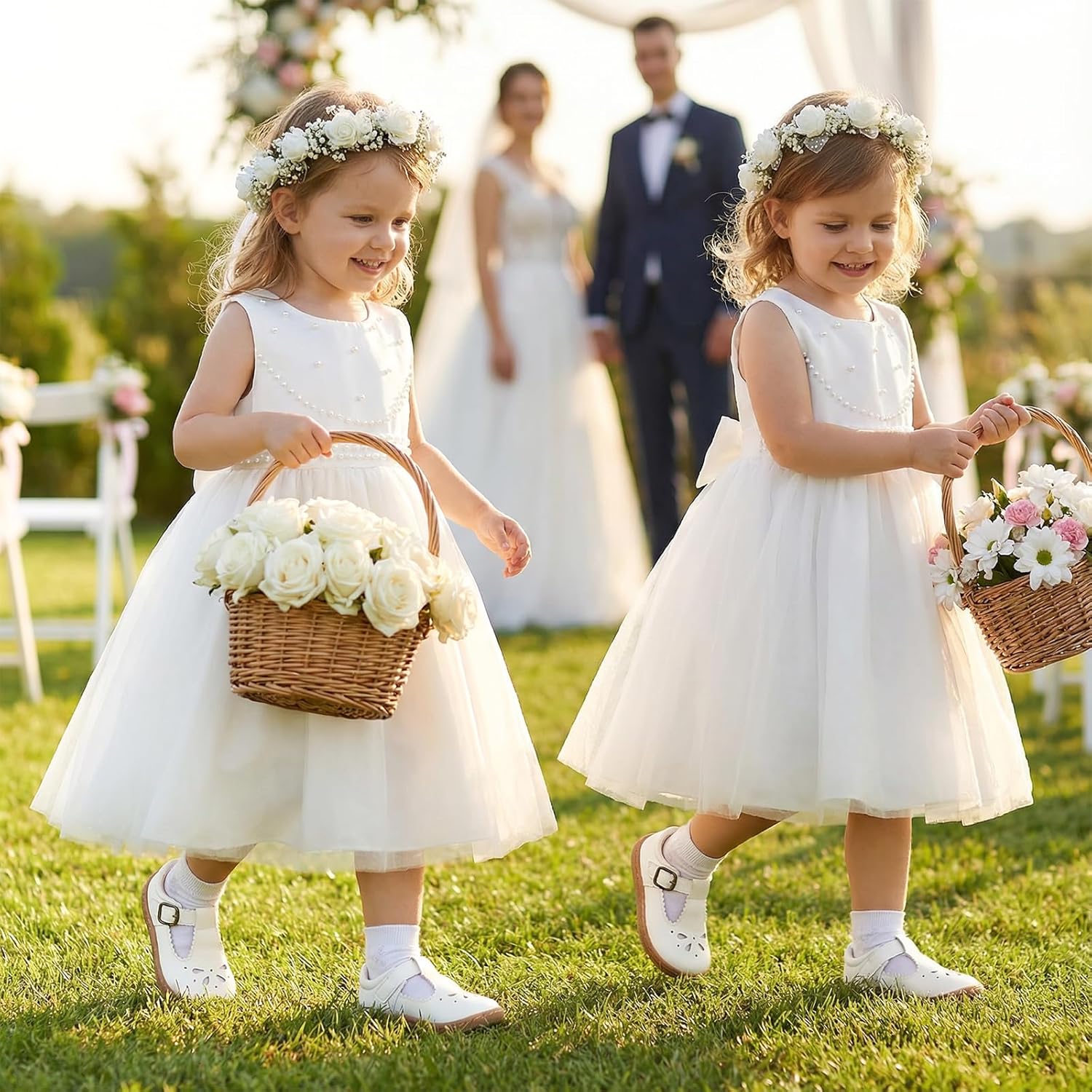 STQ KIDS Toddler Girl Mary Jane Dress Shoes Wide Ballet Flats for Girls Party School Shoe