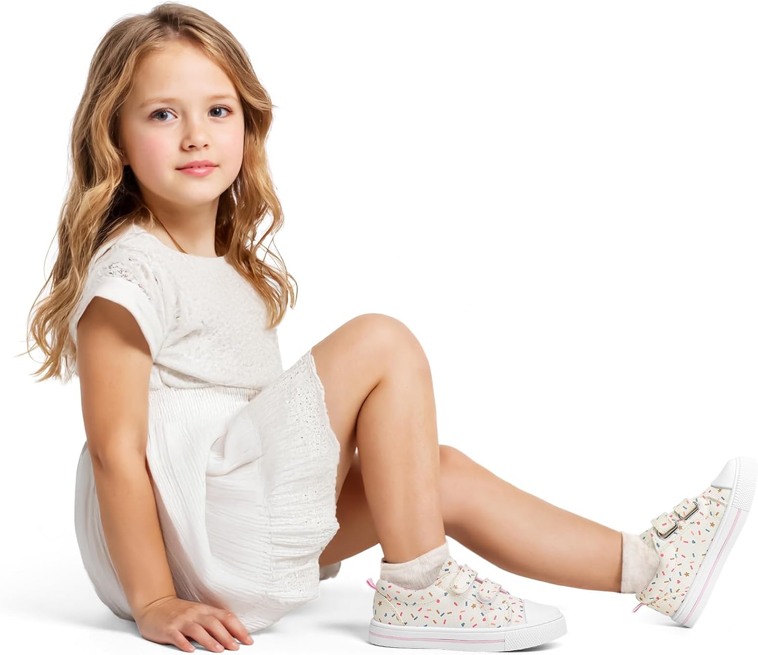 K KomForme Toddler Sneakers for Boys and Girls Dual Hook and Loops Sneakers Baby Canvas Shoes - Image 6
