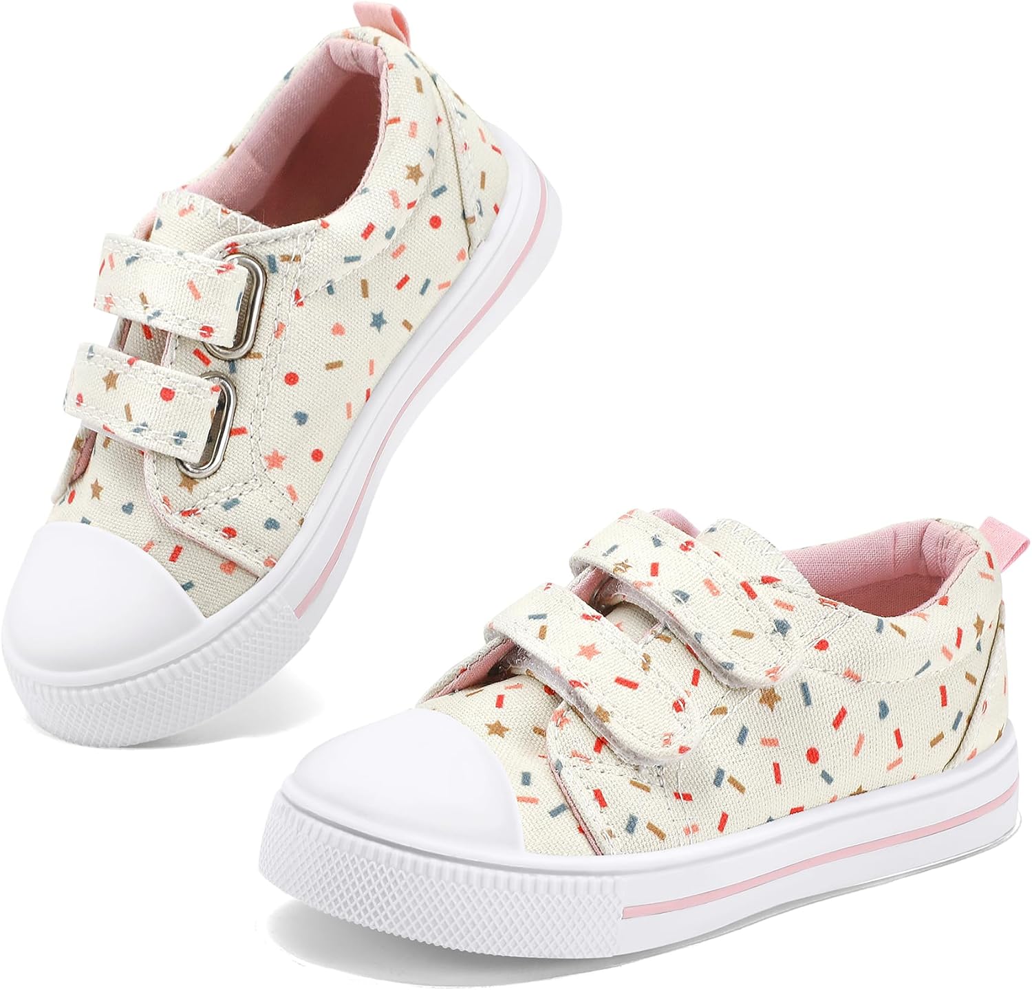 K KomForme Toddler Sneakers for Boys and Girls Dual Hook and Loops Sneakers Baby Canvas Shoes - Image 8