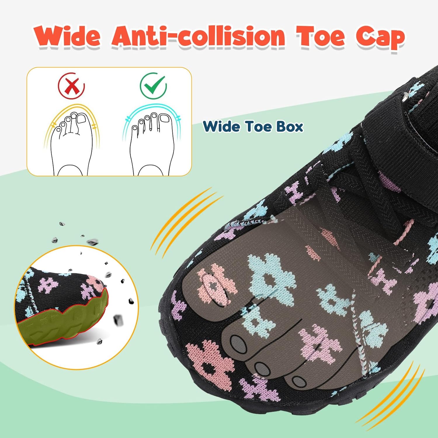 LeIsfIt Kids Girls Boys Shoes Wide Barefoot Shoes Kids Anti-Slip Sneakers Lightweight Hiking Sneakers for Toddler Little Big Kid