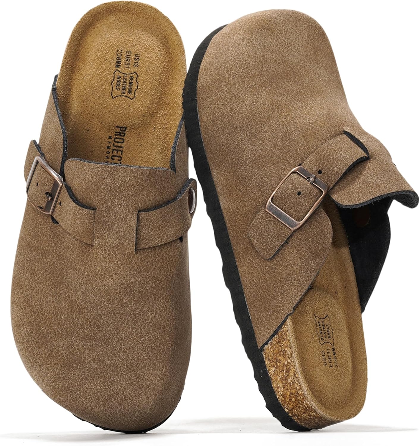 Project Cloud 100% Genuine Leather Kids Clogs with Cork Footbed Arch Support - Non-Slip Slippers & Sandals for Boys & Girls Footwear - Image 6