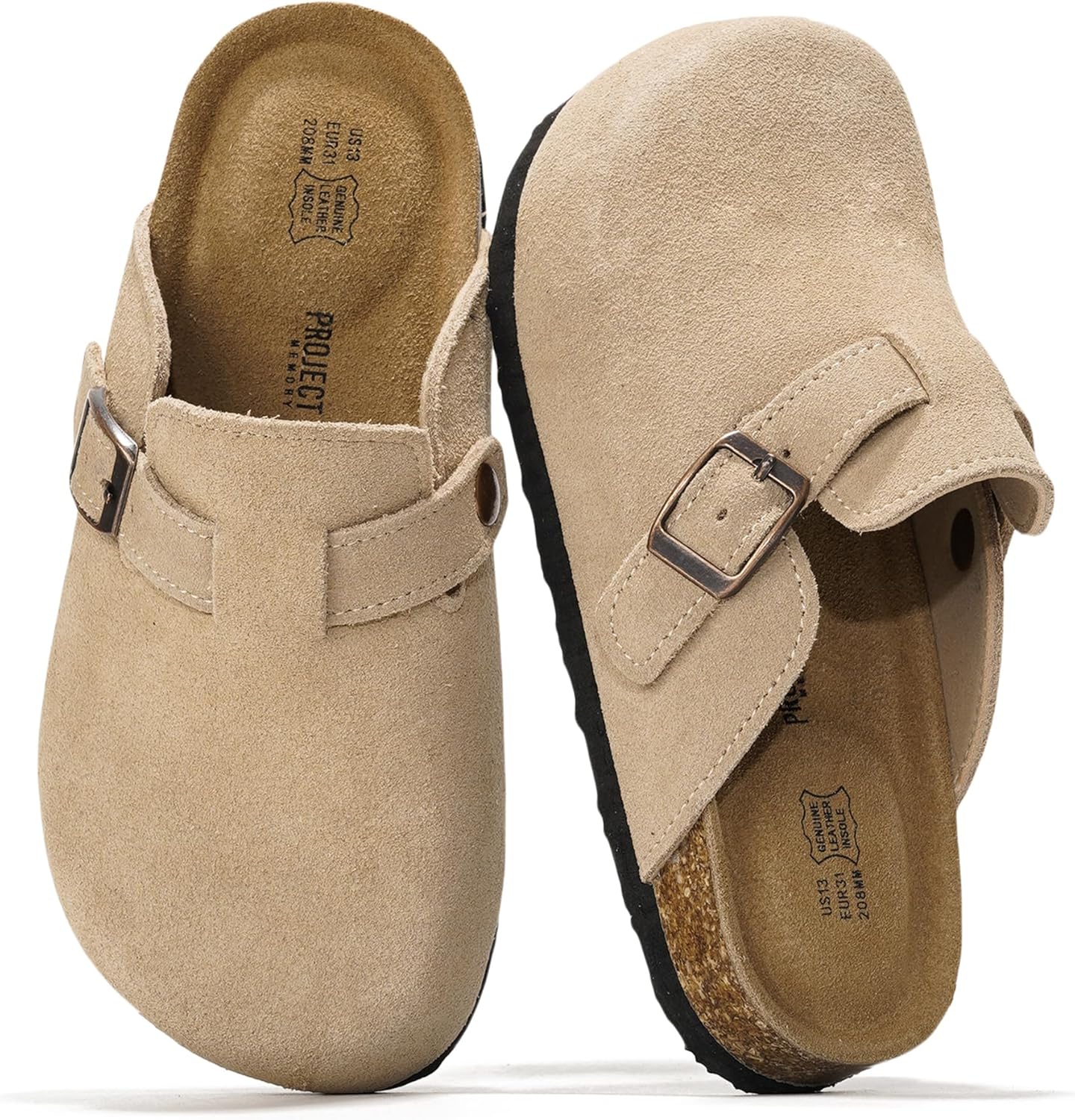 Project Cloud 100% Genuine Leather Kids Clogs with Cork Footbed Arch Support - Non-Slip Slippers & Sandals for Boys & Girls Footwear - Image 9